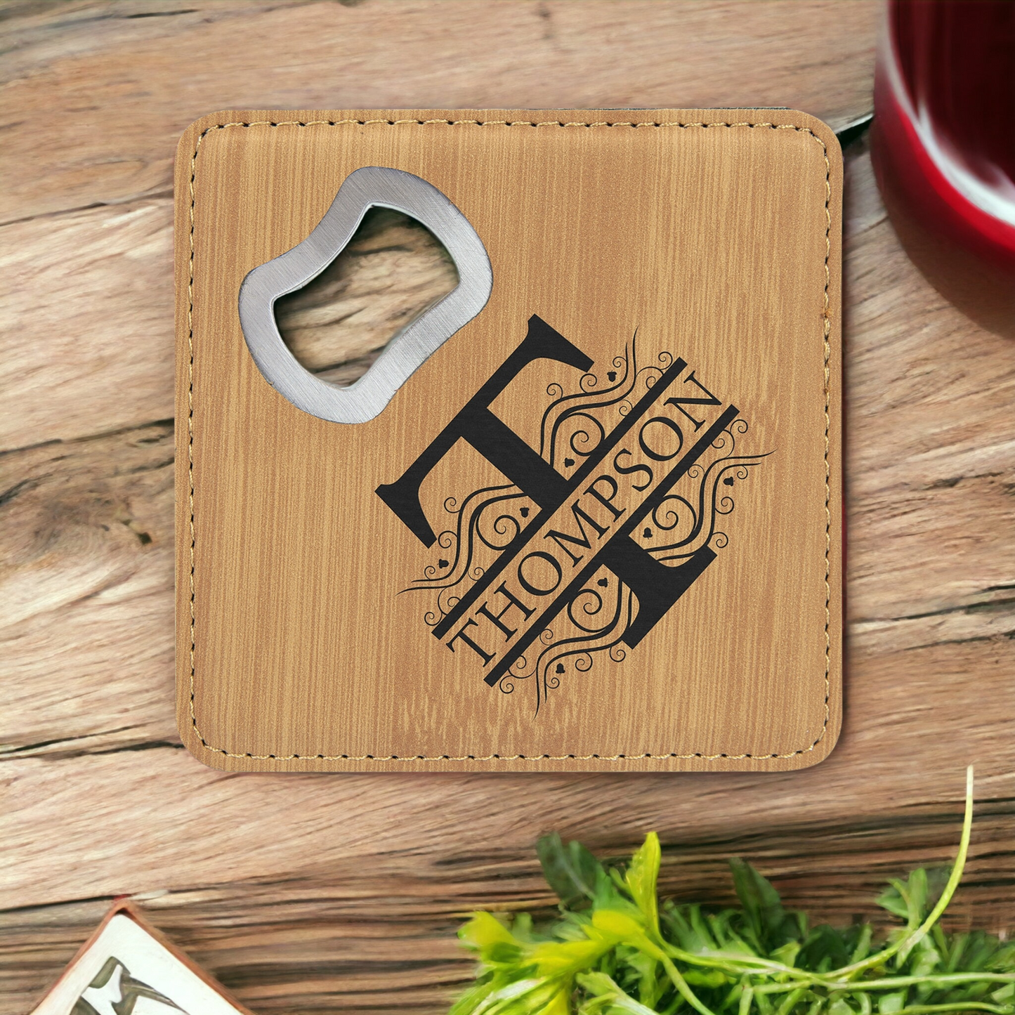 Custom Engraved 4x4 Leatherette Bottle Opener