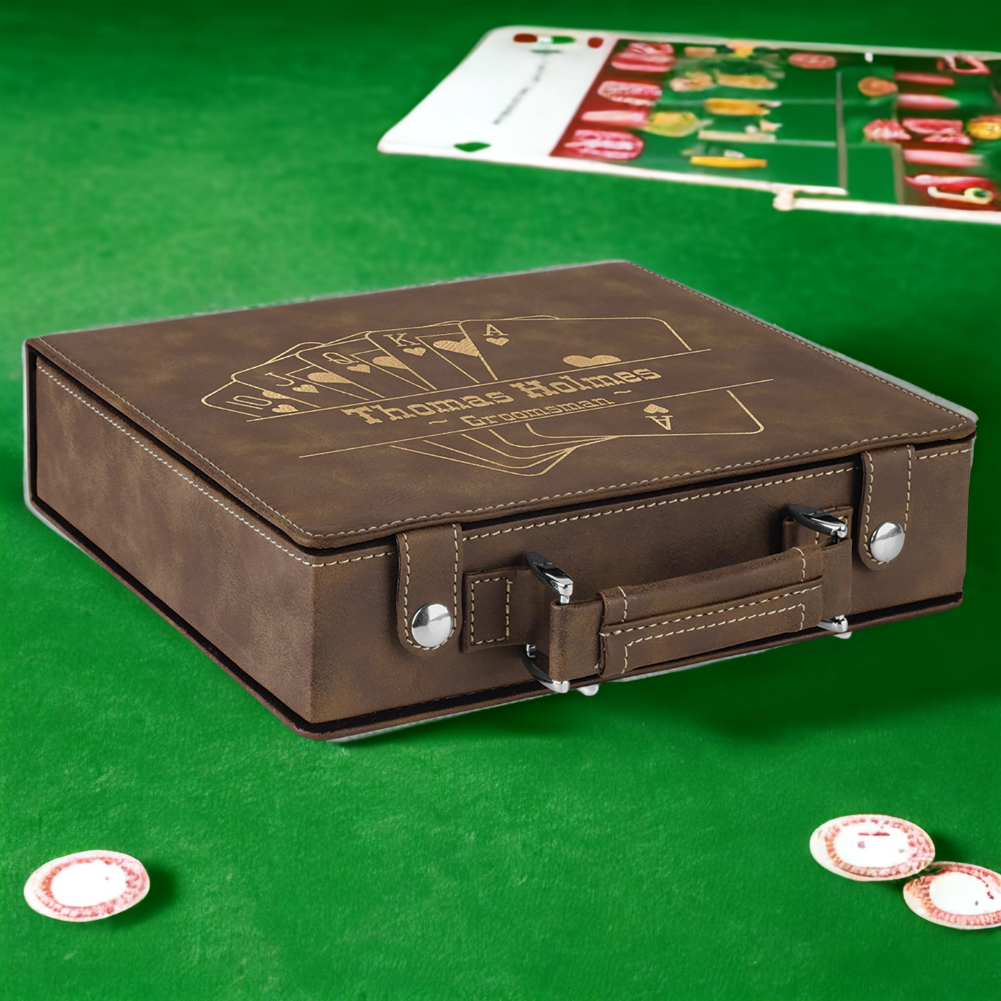 Custom Engraved Poker Set