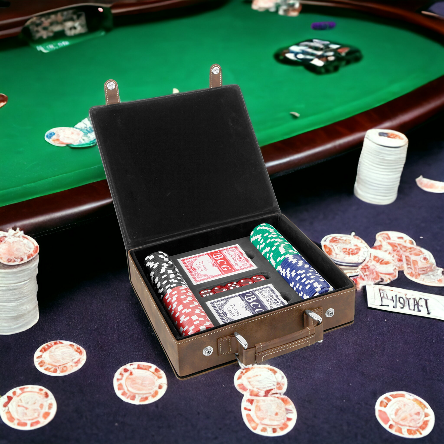 Custom Engraved Poker Set