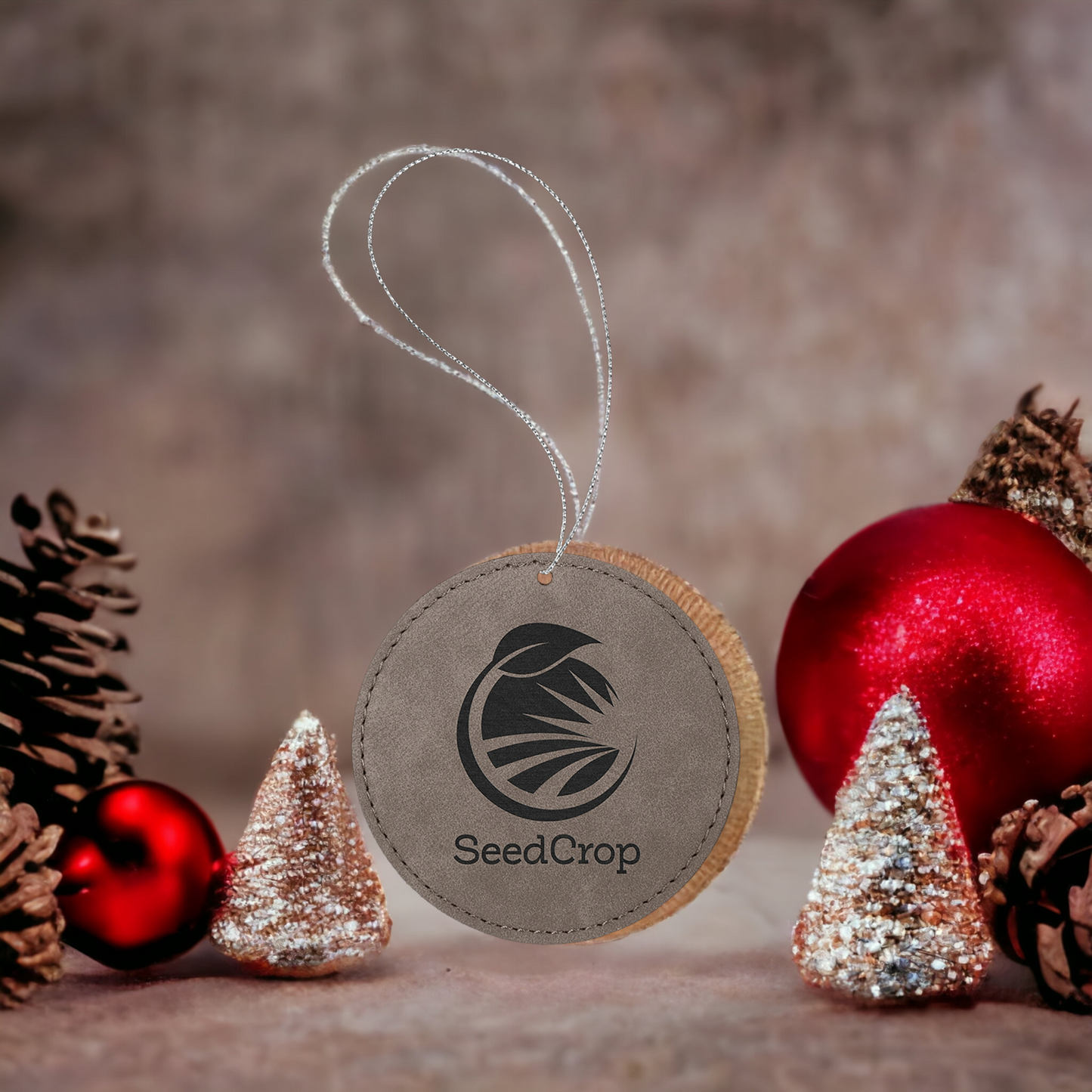 Custom Engraved Leatherette Christmas Ornaments