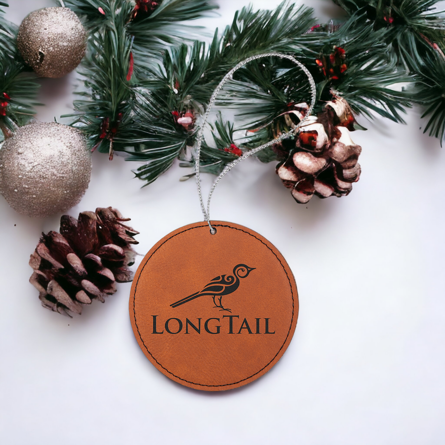 Custom Engraved Leatherette Christmas Ornaments