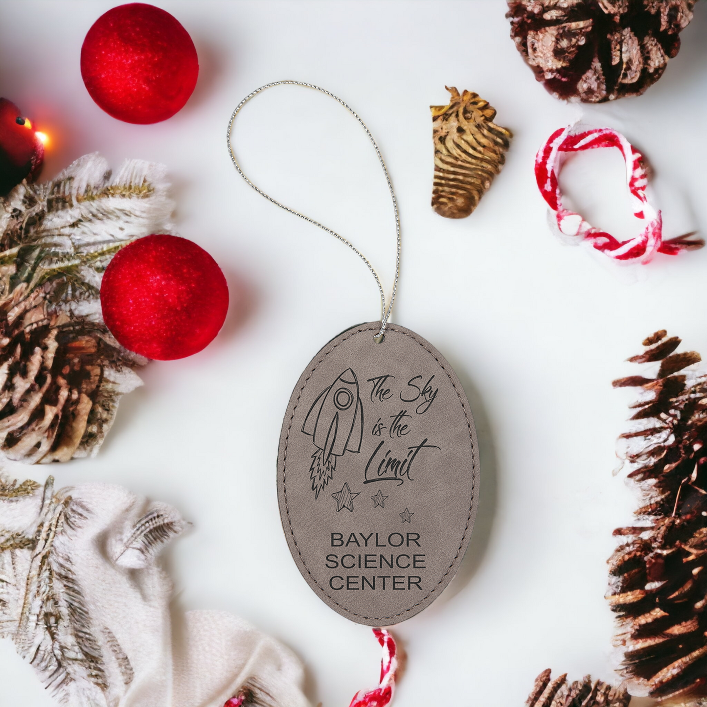 Custom Engraved Leatherette Christmas Ornaments