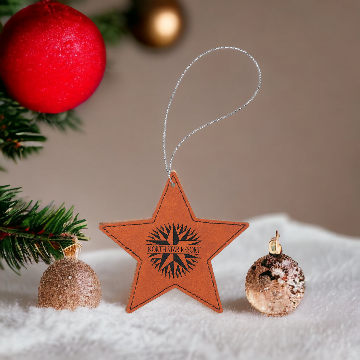 Custom Engraved Leatherette Christmas Ornaments