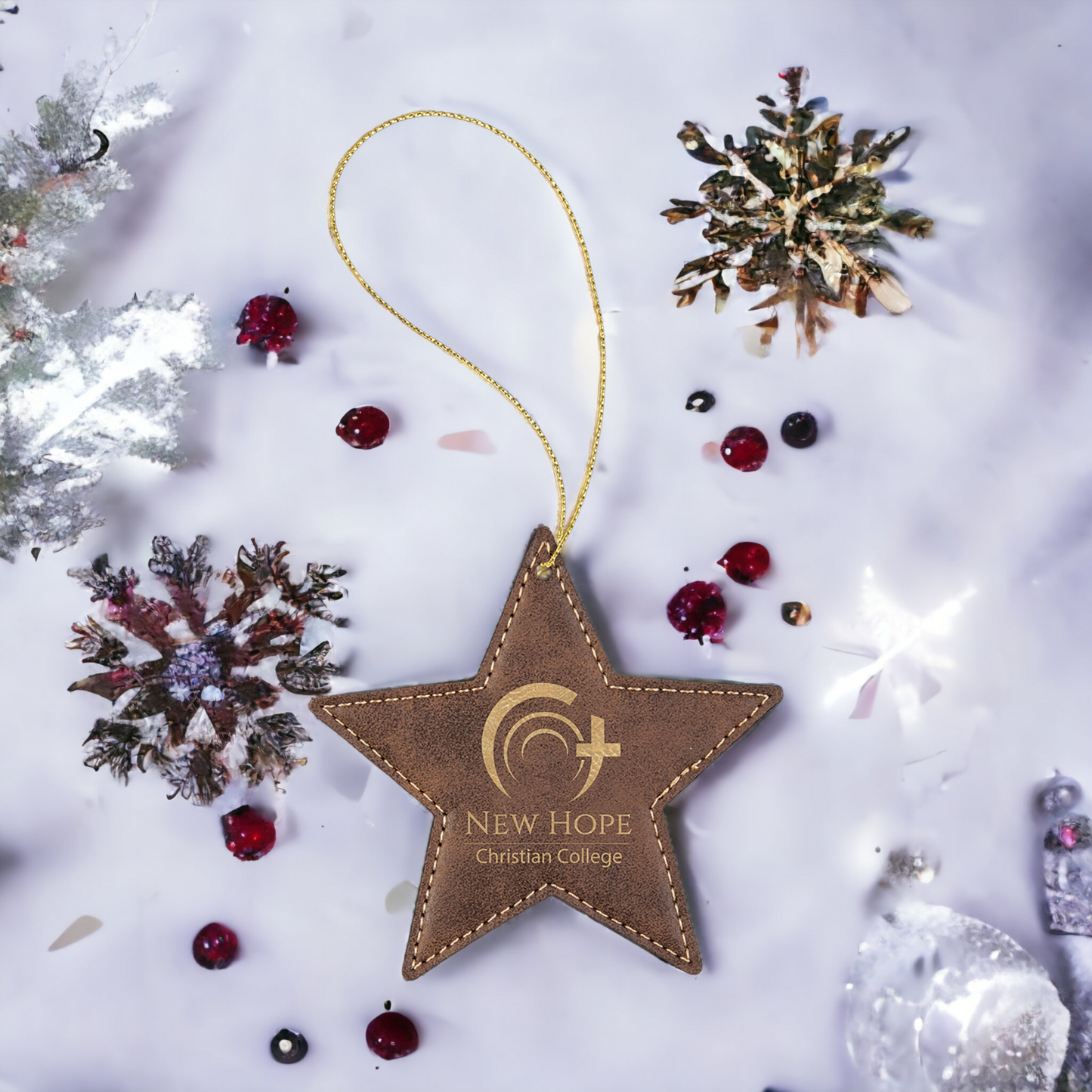 Custom Engraved Leatherette Christmas Ornaments