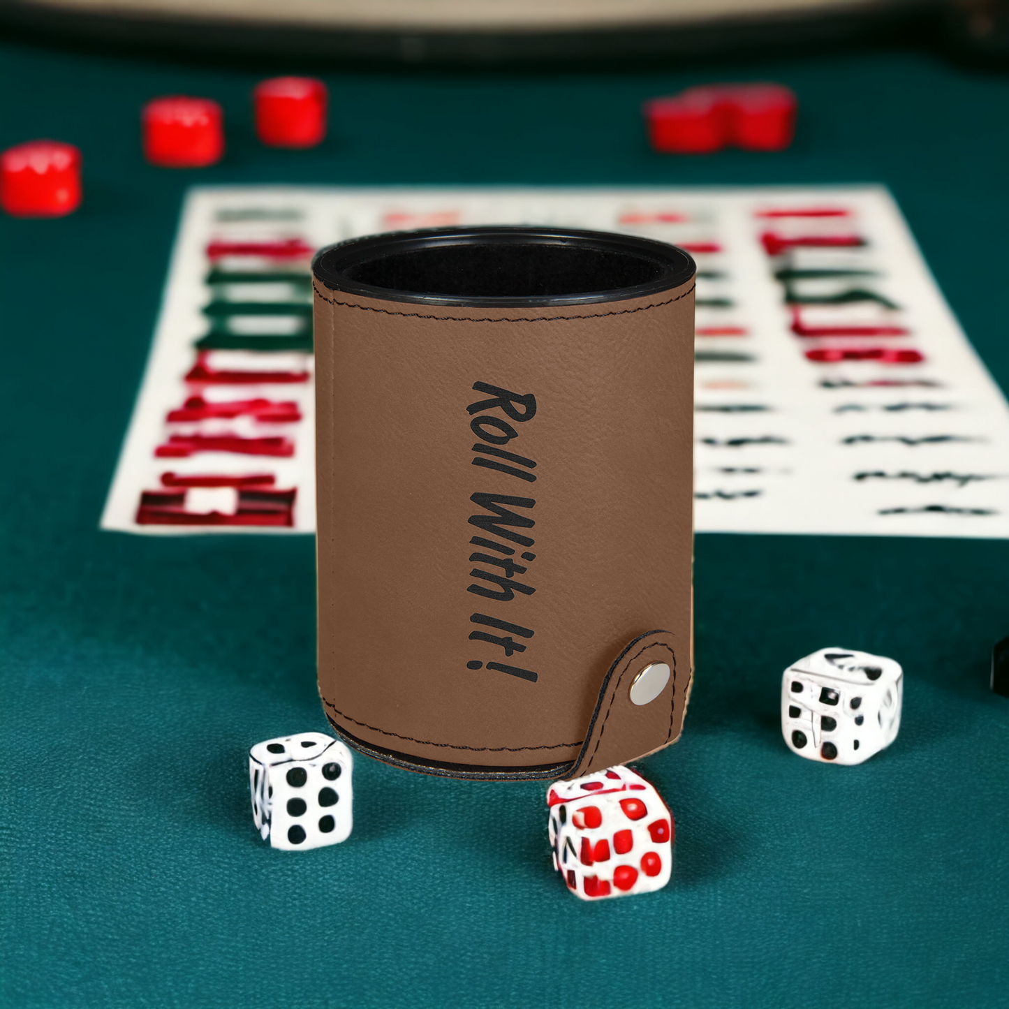 Custom Engraved Leatherette Dice Cup