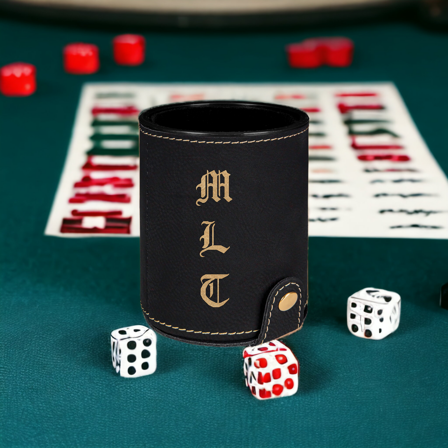 Custom Engraved Leatherette Dice Cup