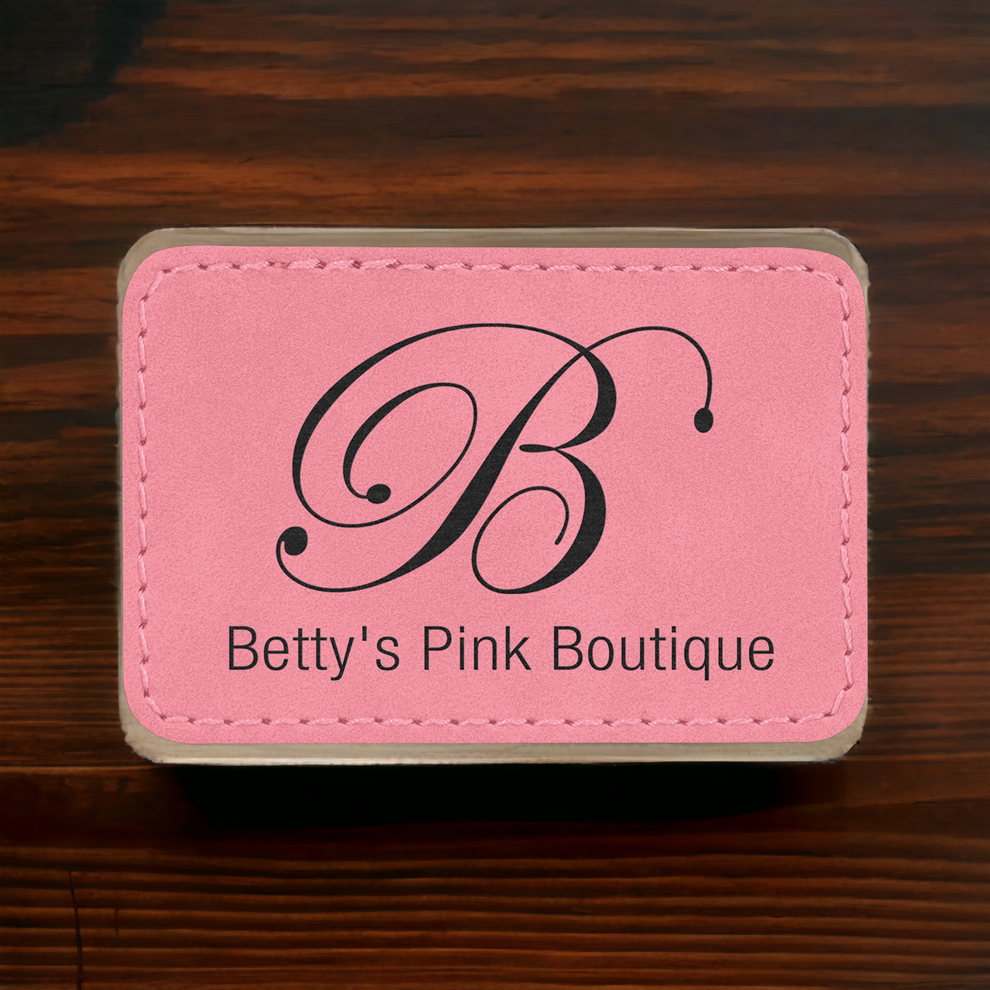 Custom Engraved Leatherette Rectangle Patch