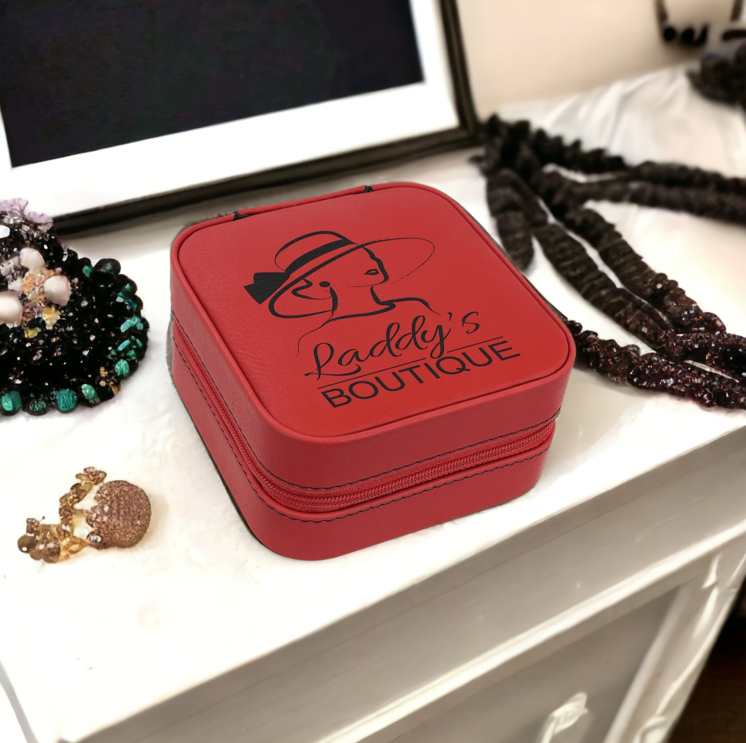 Custom Engraved 4x4 Leatherette Travel Jewelry Box