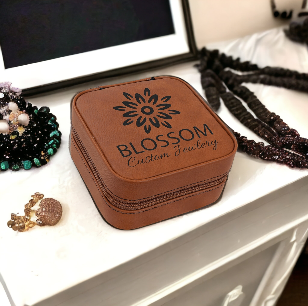 Custom Engraved 4x4 Leatherette Travel Jewelry Box