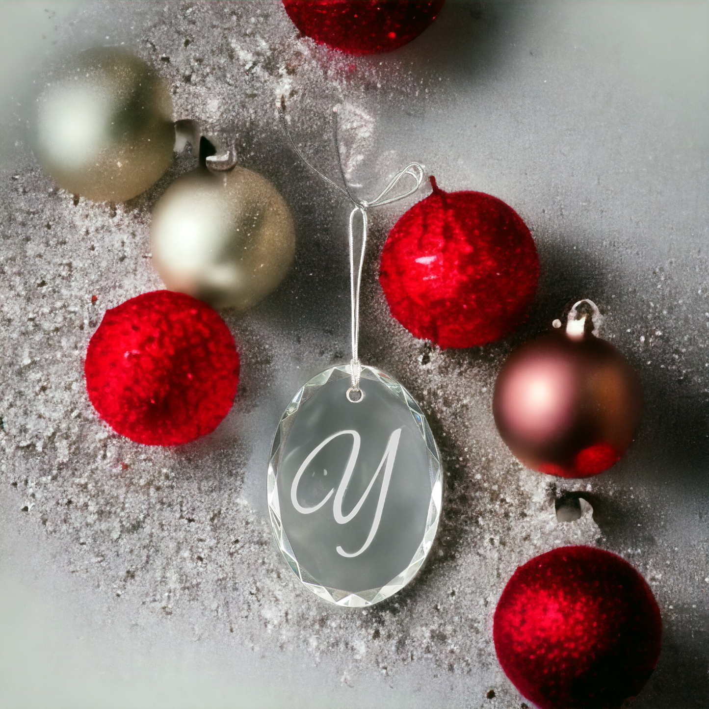 Custom Engraved Crystal Christmas Ornaments