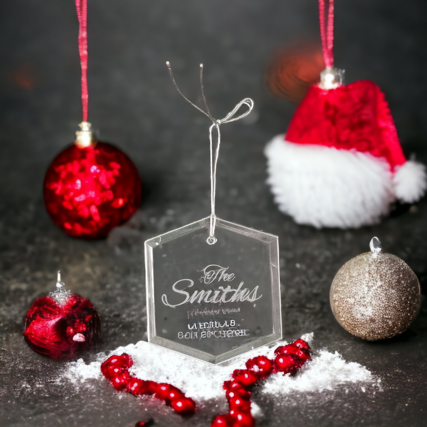 Custom Engraved Crystal Christmas Ornaments