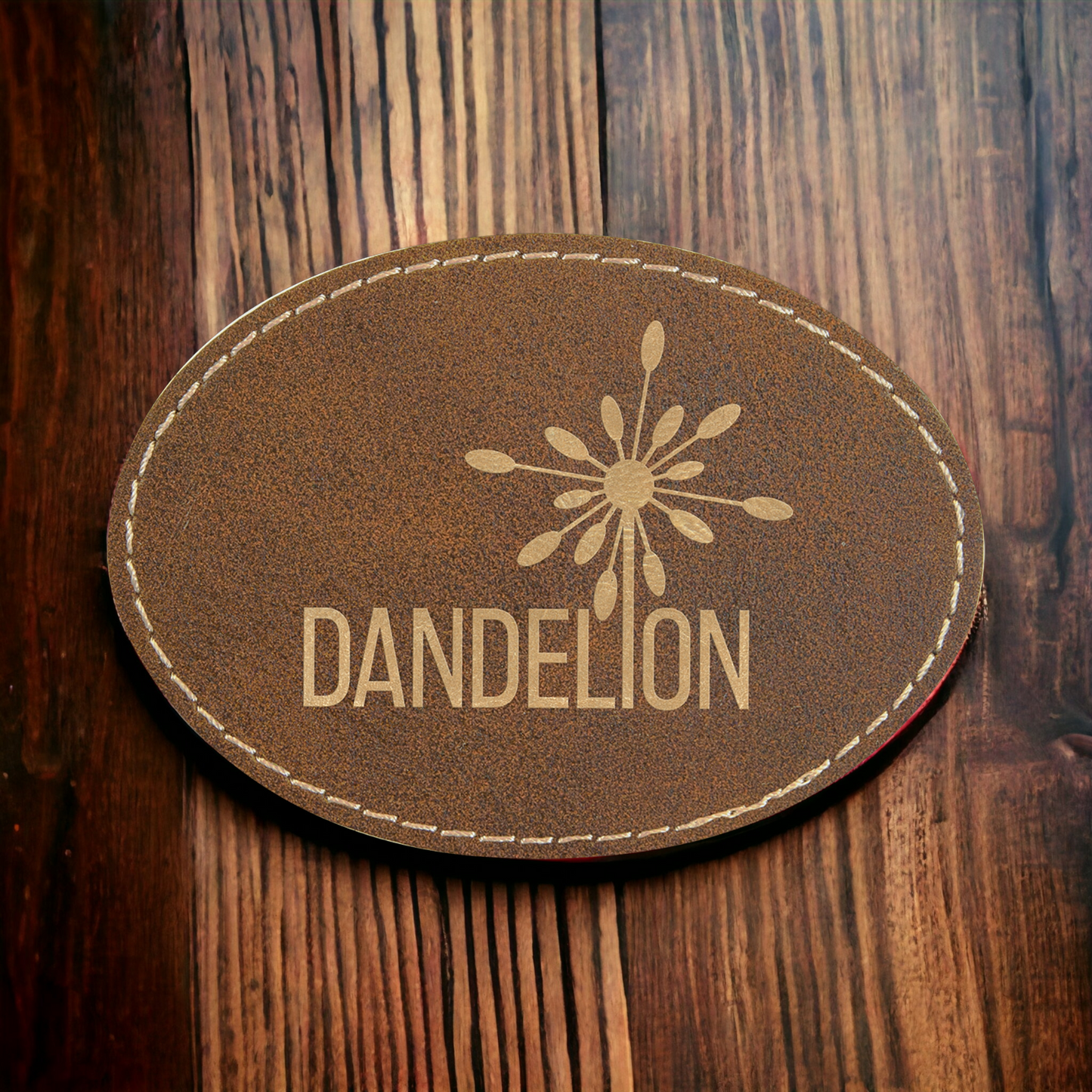 Custom Engraved Leatherette Oval Patch