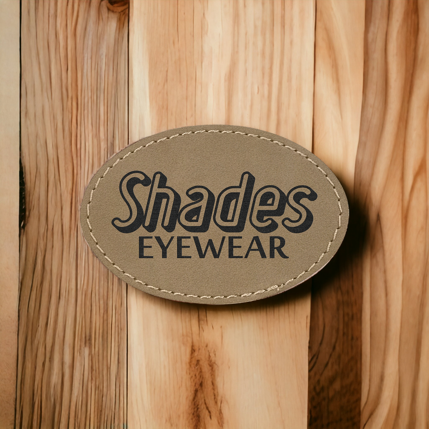 Custom Engraved Leatherette Oval Patch