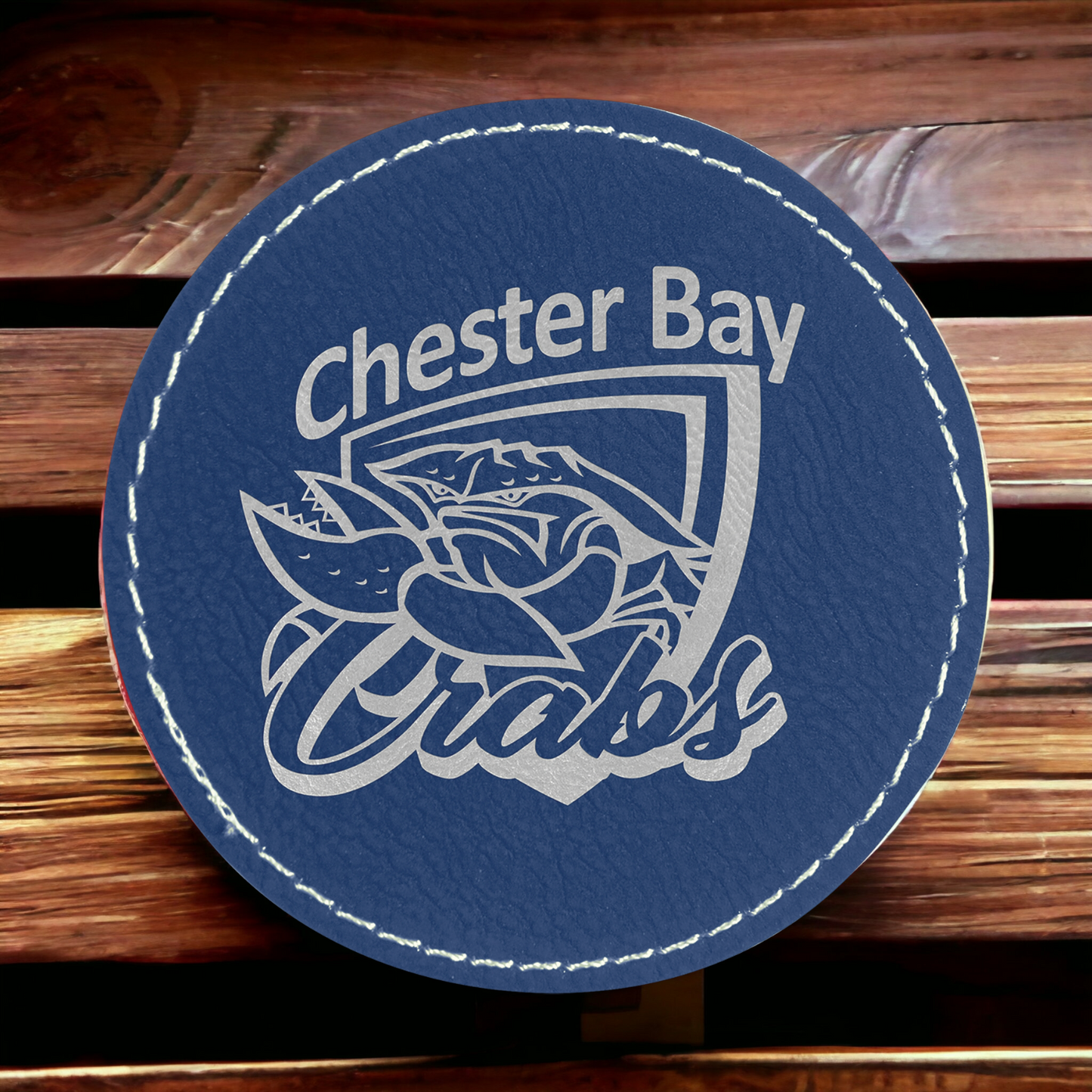 Custom Engraved Leatherette Round Patch