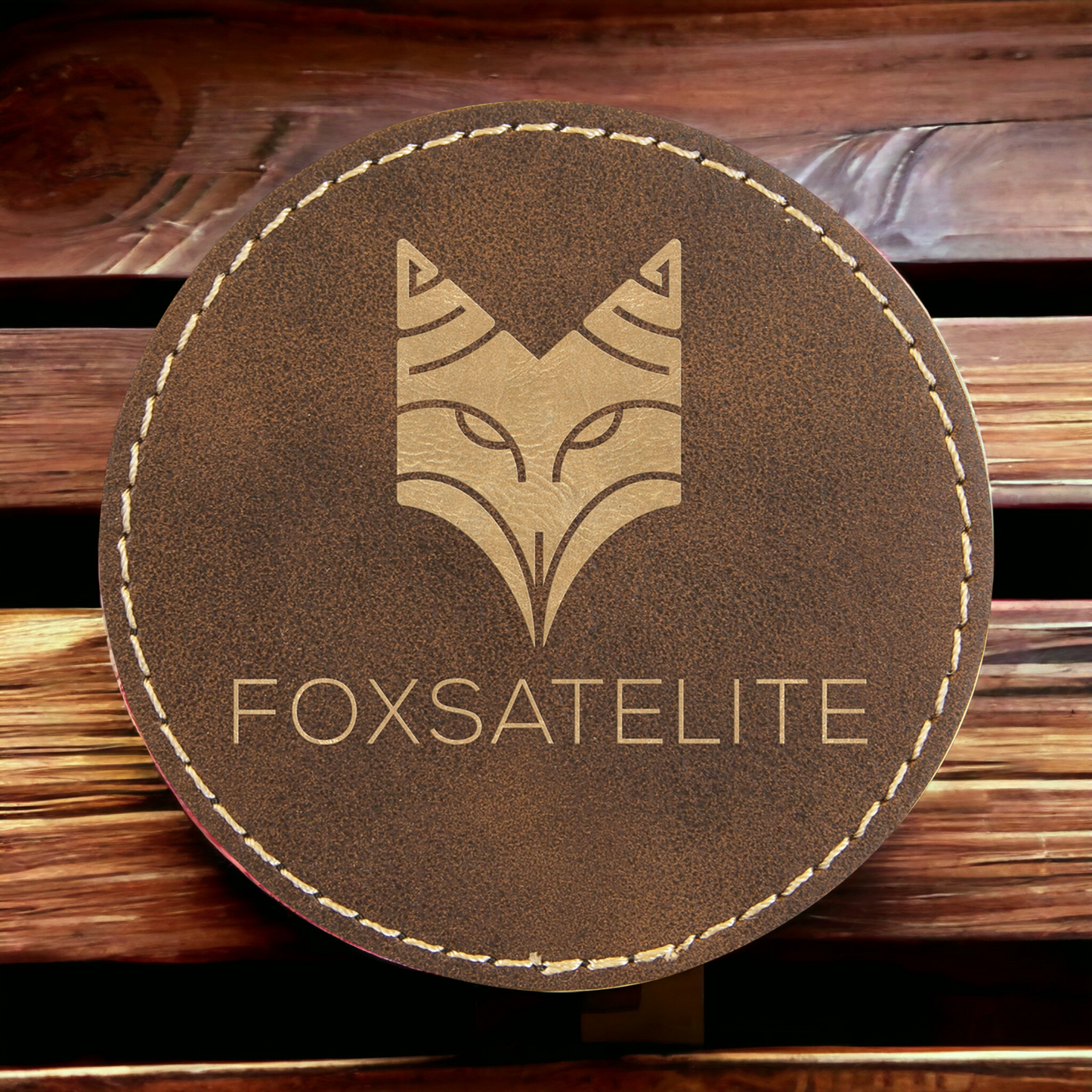 Custom Engraved Leatherette Round Patch