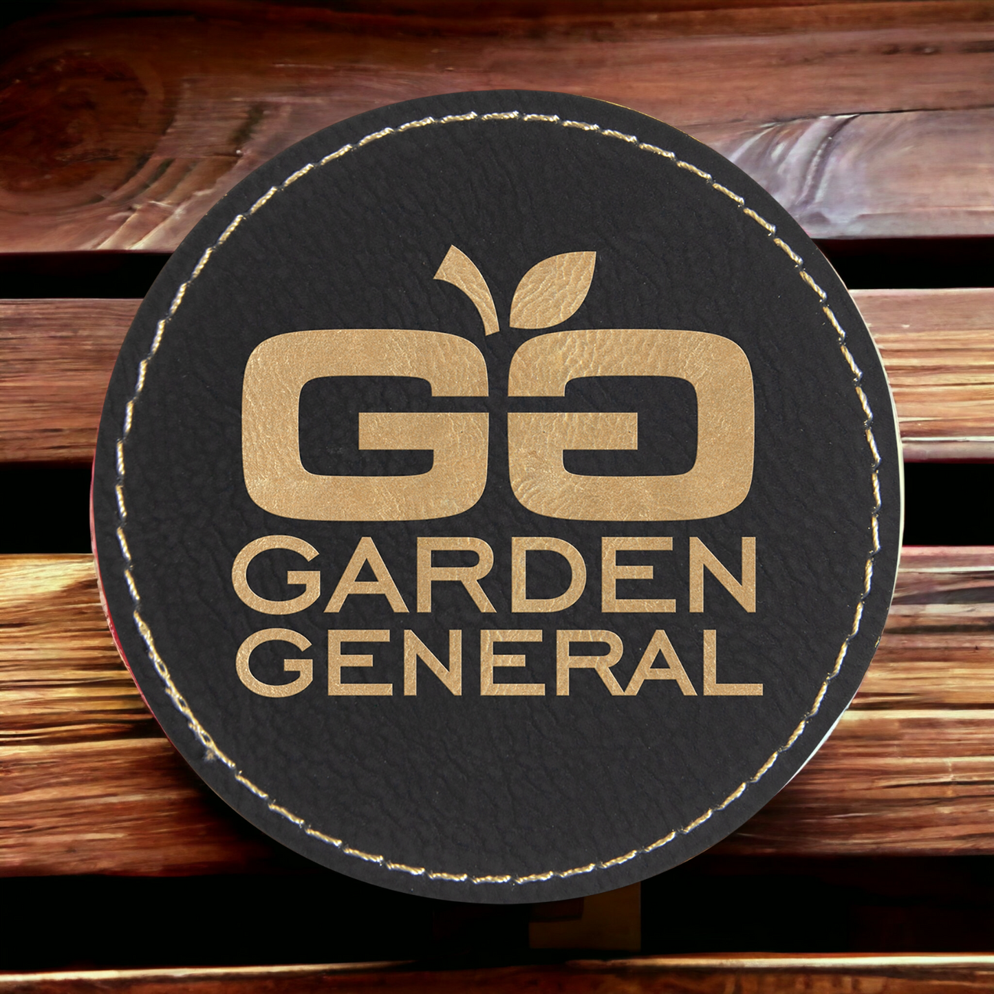 Custom Engraved Leatherette Round Patch