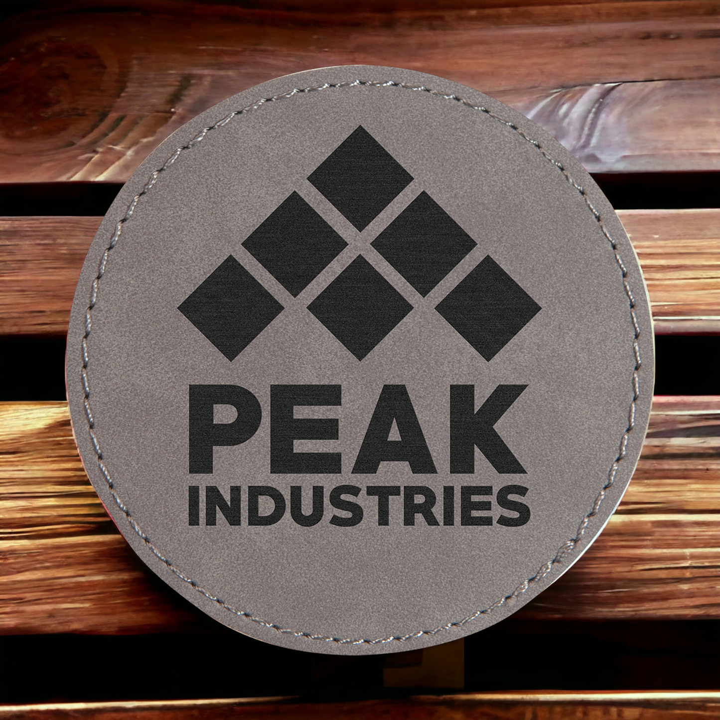 Custom Engraved Leatherette Round Patch