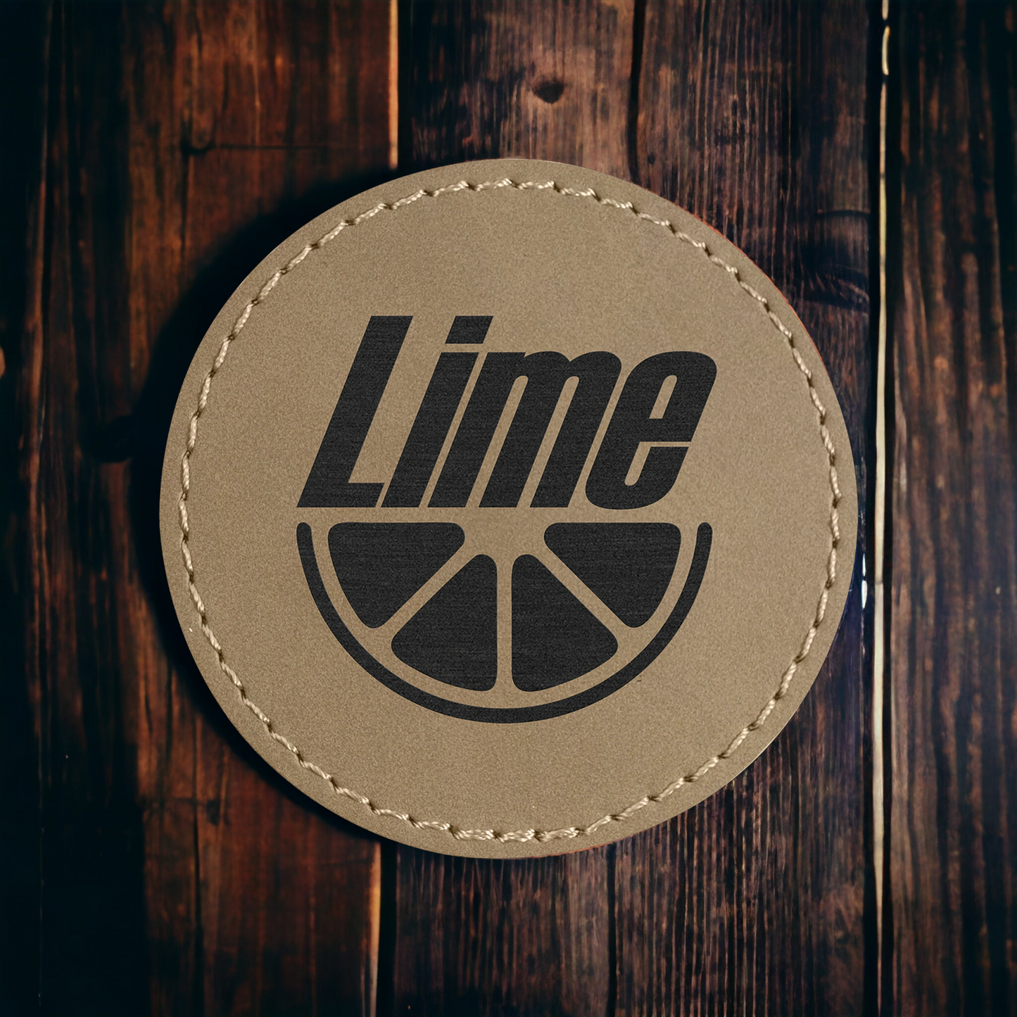 Custom Engraved Leatherette Round Patch