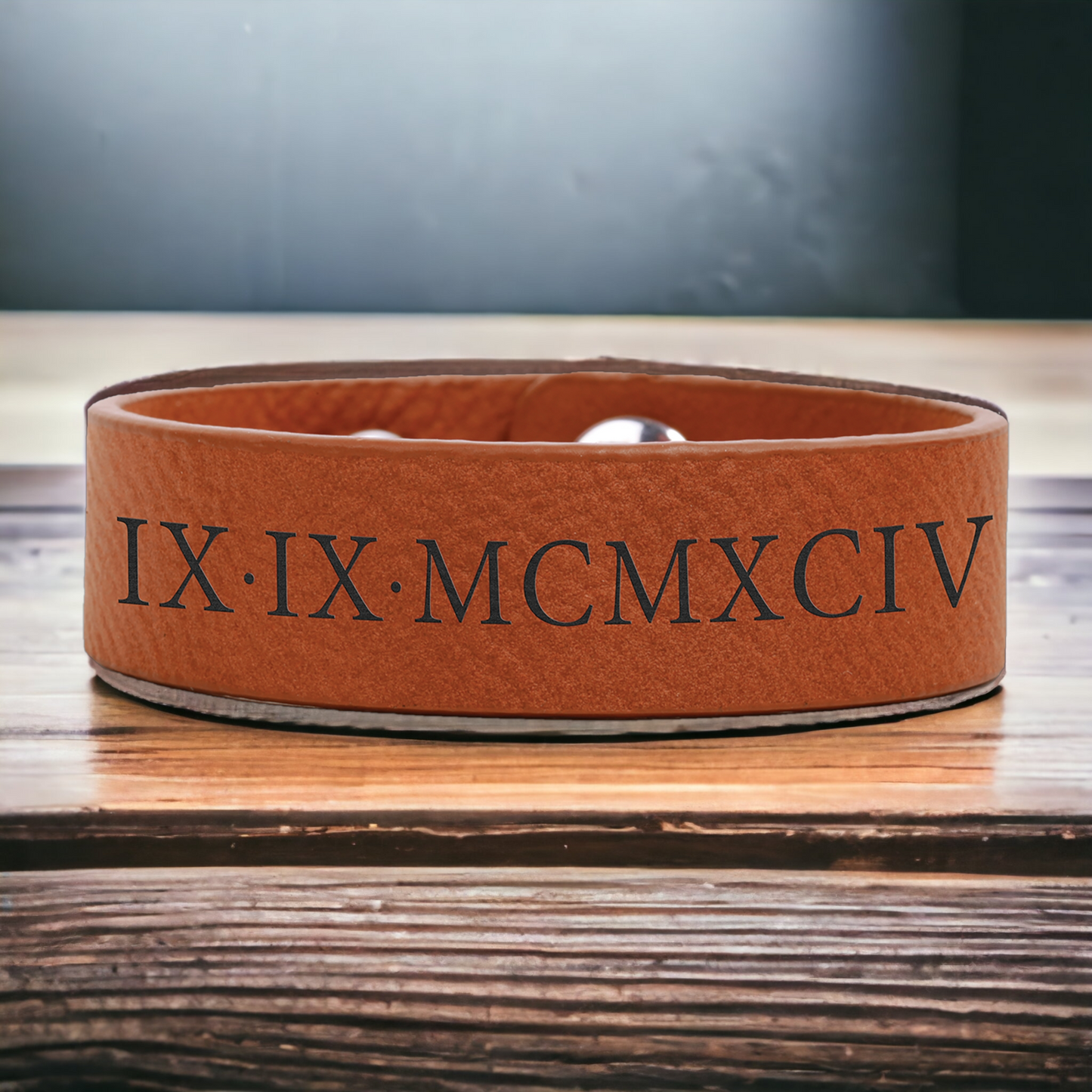 Custom Engraved Leatherette Cuff Bracelet