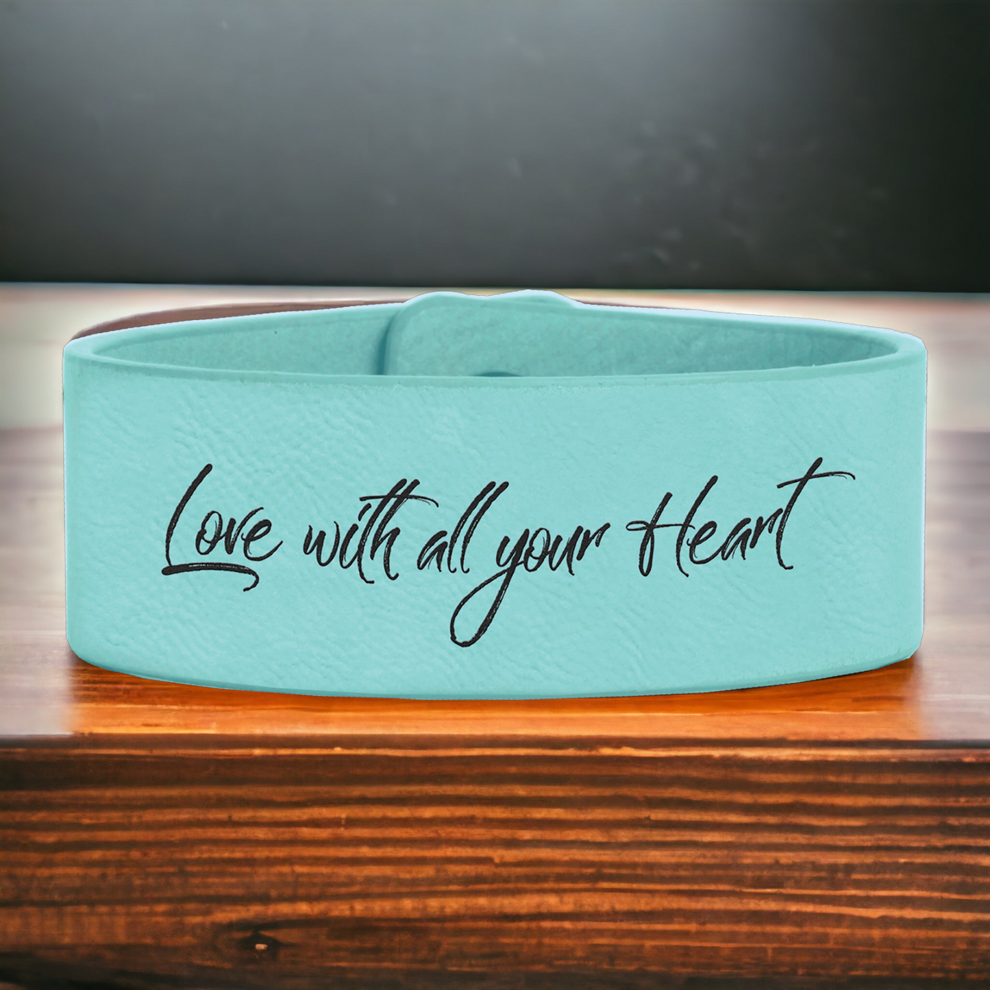 Custom Engraved Leatherette Cuff Bracelet