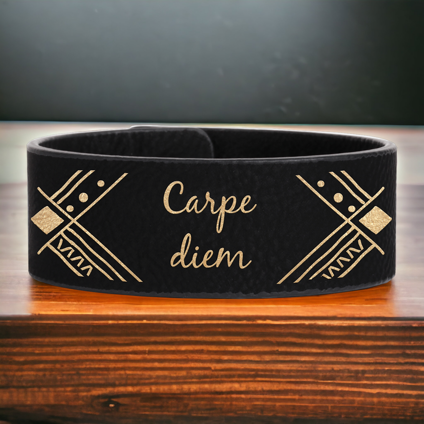 Custom Engraved Leatherette Cuff Bracelet