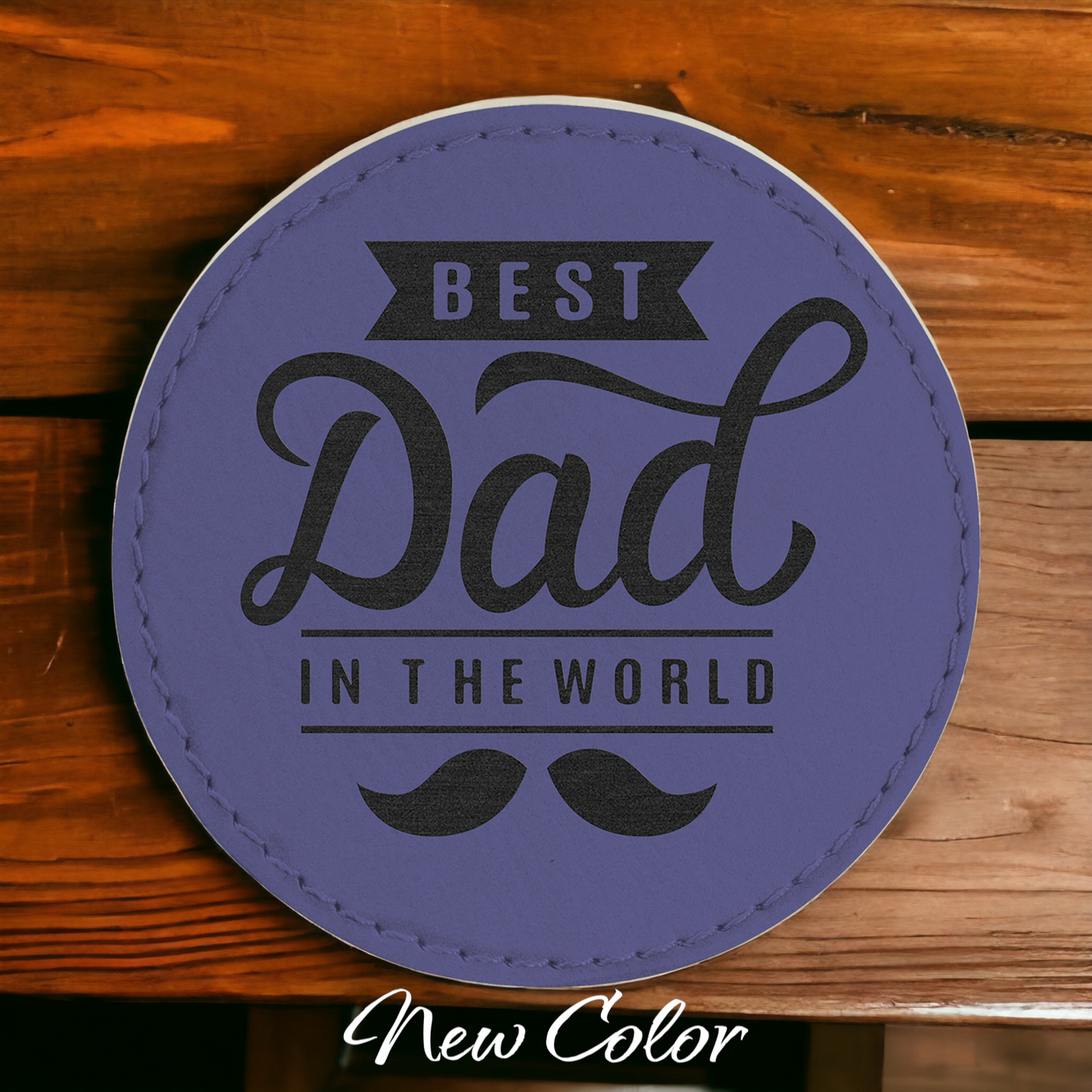 Custom Engraved Leatherette Round Patch