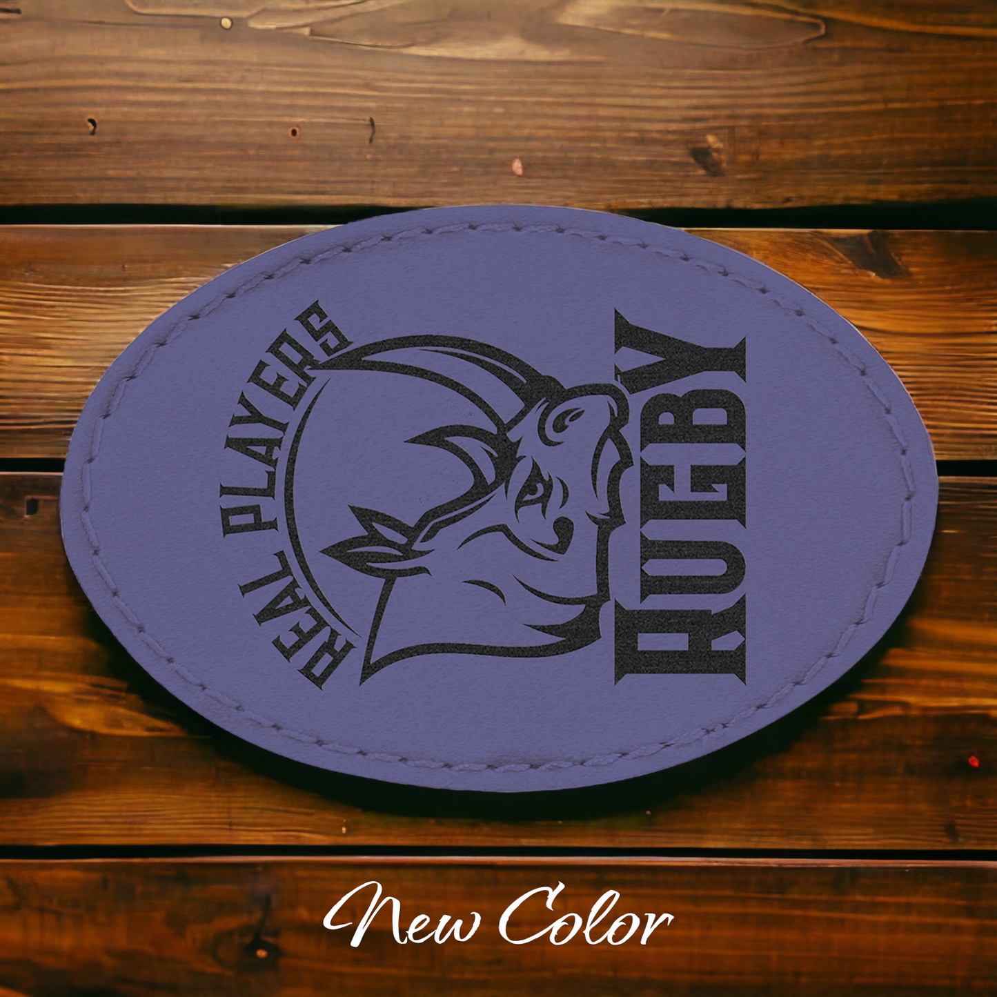 Custom Engraved Leatherette Oval Patch