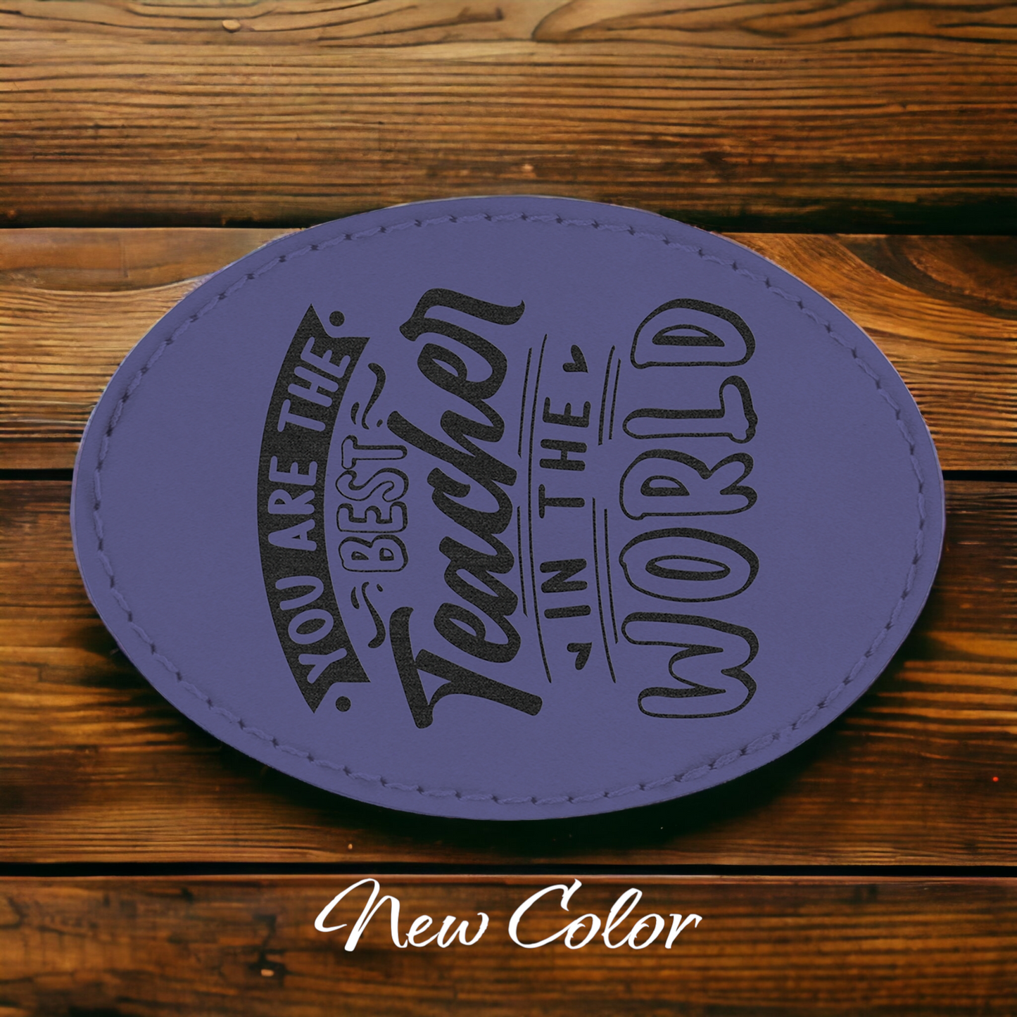 Custom Engraved Leatherette Oval Patch