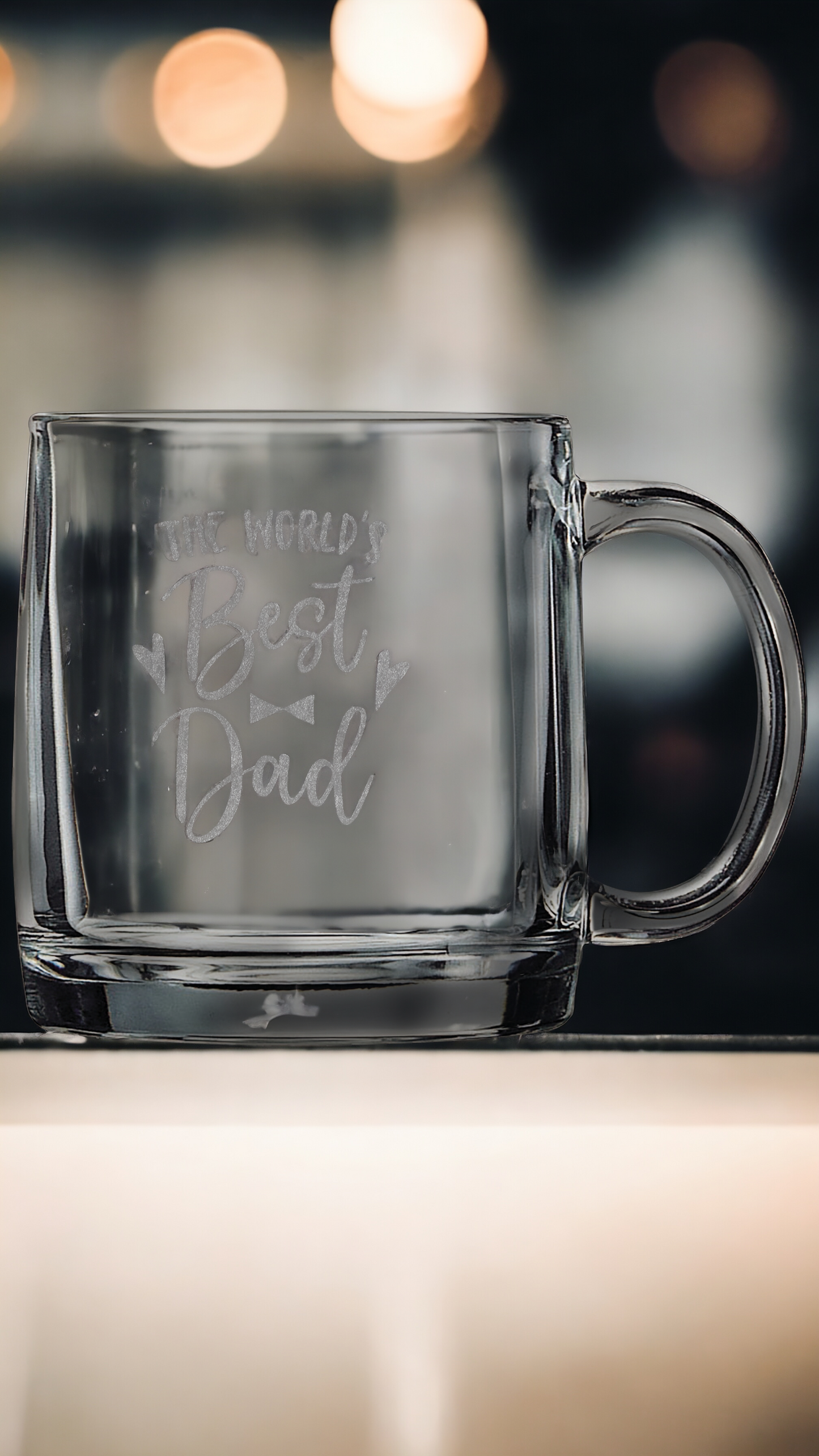 Custom Engraved 12 1/4oz Clear Coffee Mug