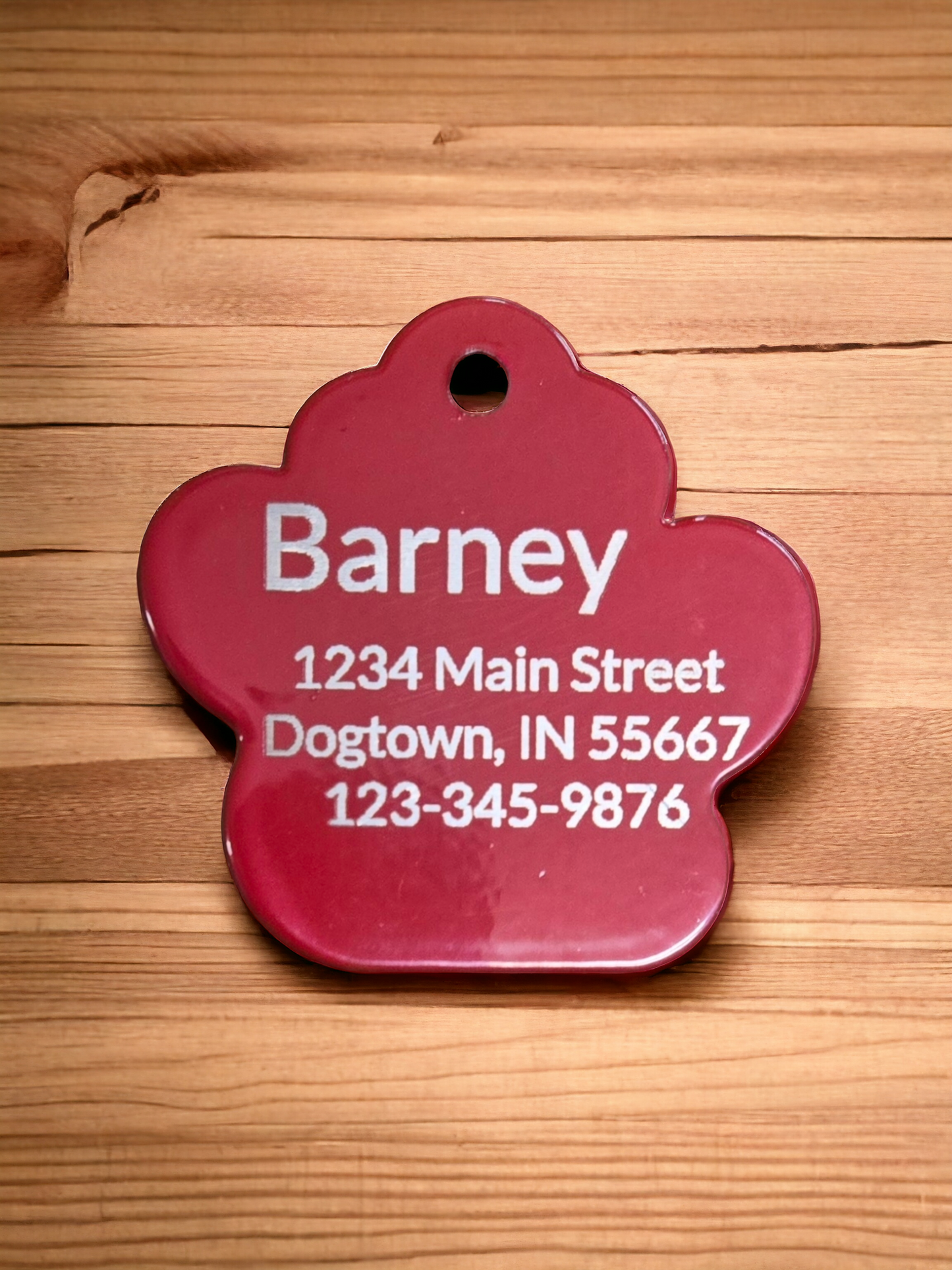 Custom Engraved Heavy Duty Paw Print Pet Tag