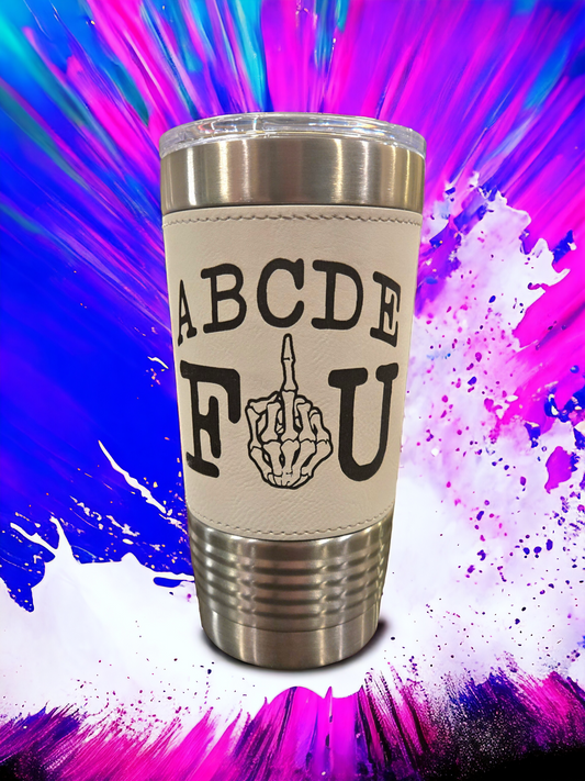 20oz Leatherette Tumbler "ABCDEFU"