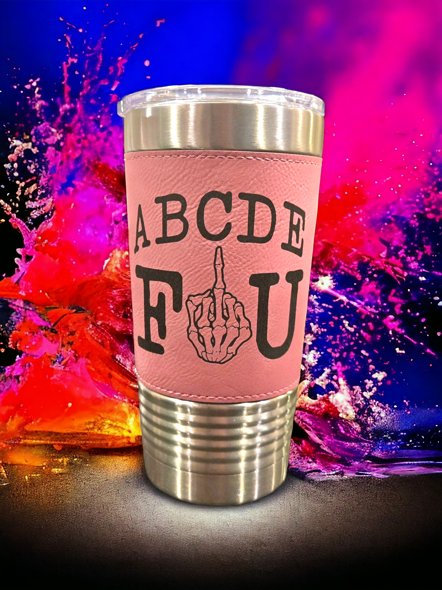 20oz Leatherette Tumbler "ABCDEFU"