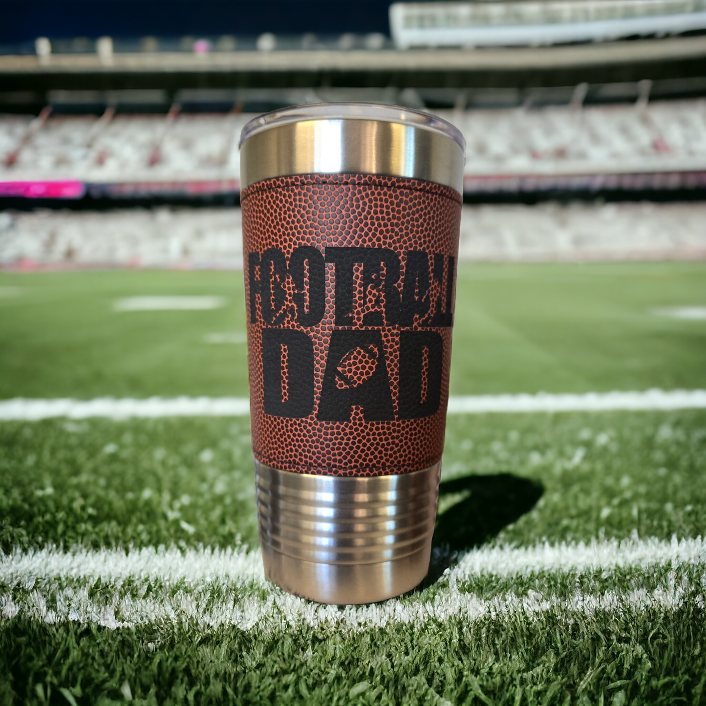 20oz Football Leatherette Tumbler "Football Dad"