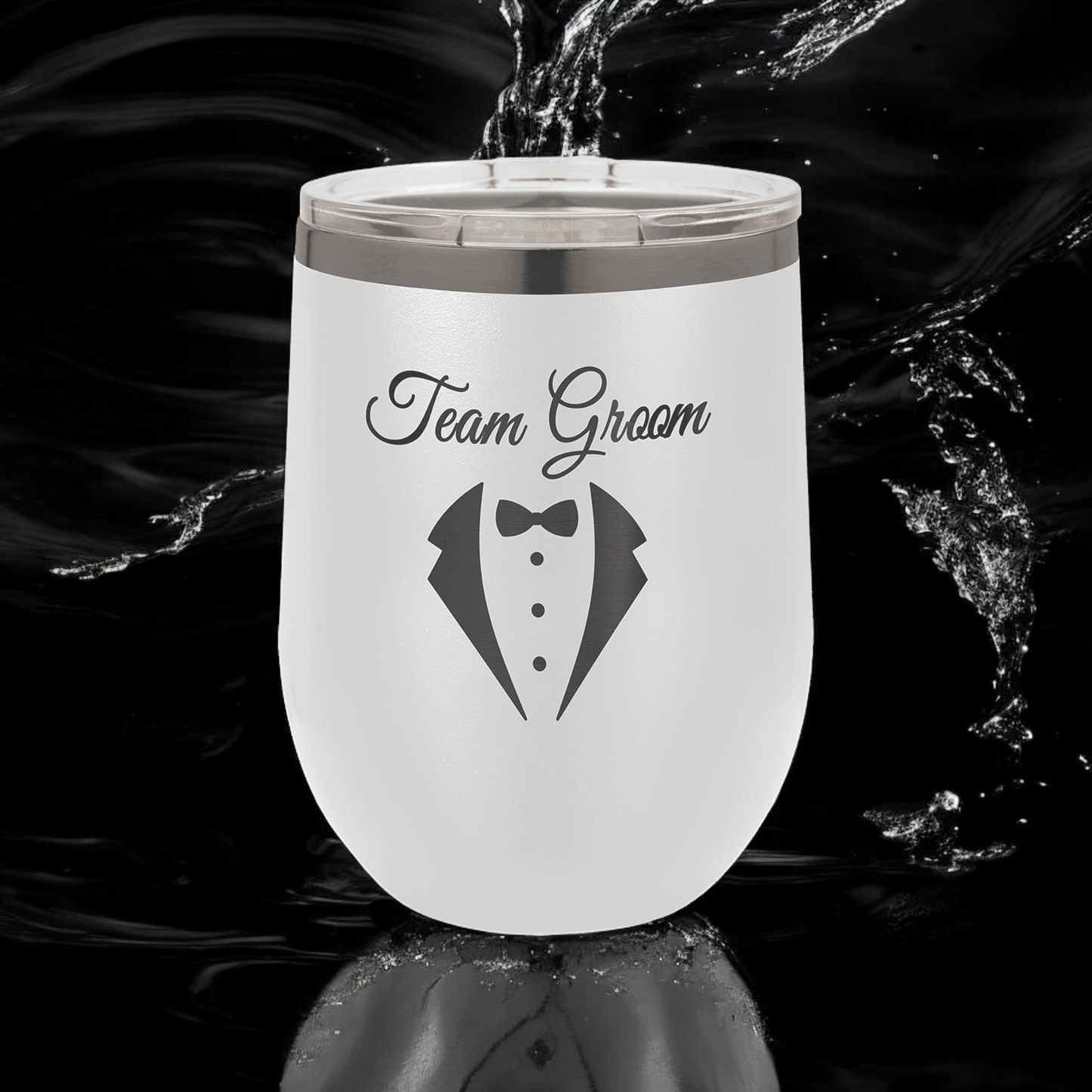 Custom Engraved 12oz Stemless Wine Tumbler, "Polar Camel" Brand