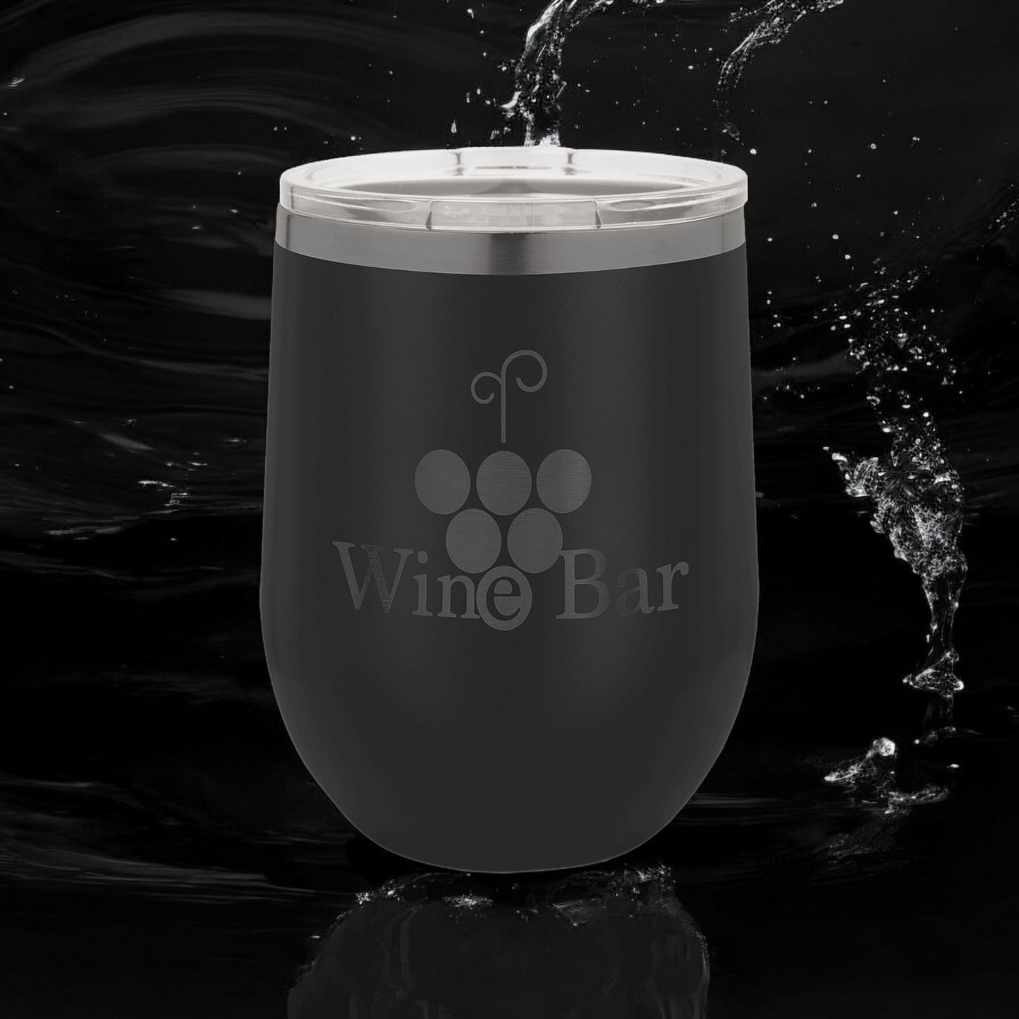 Custom Engraved 12oz Stemless Wine Tumbler, "Polar Camel" Brand