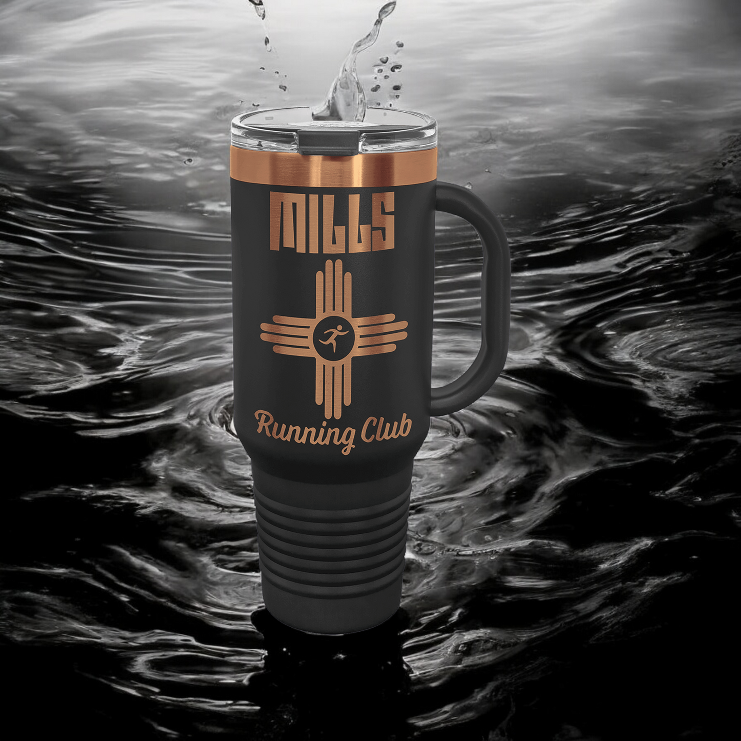 Custom Engraved 40oz Travel Mug w/ Handle & Straw, "Polar Camel" Brand