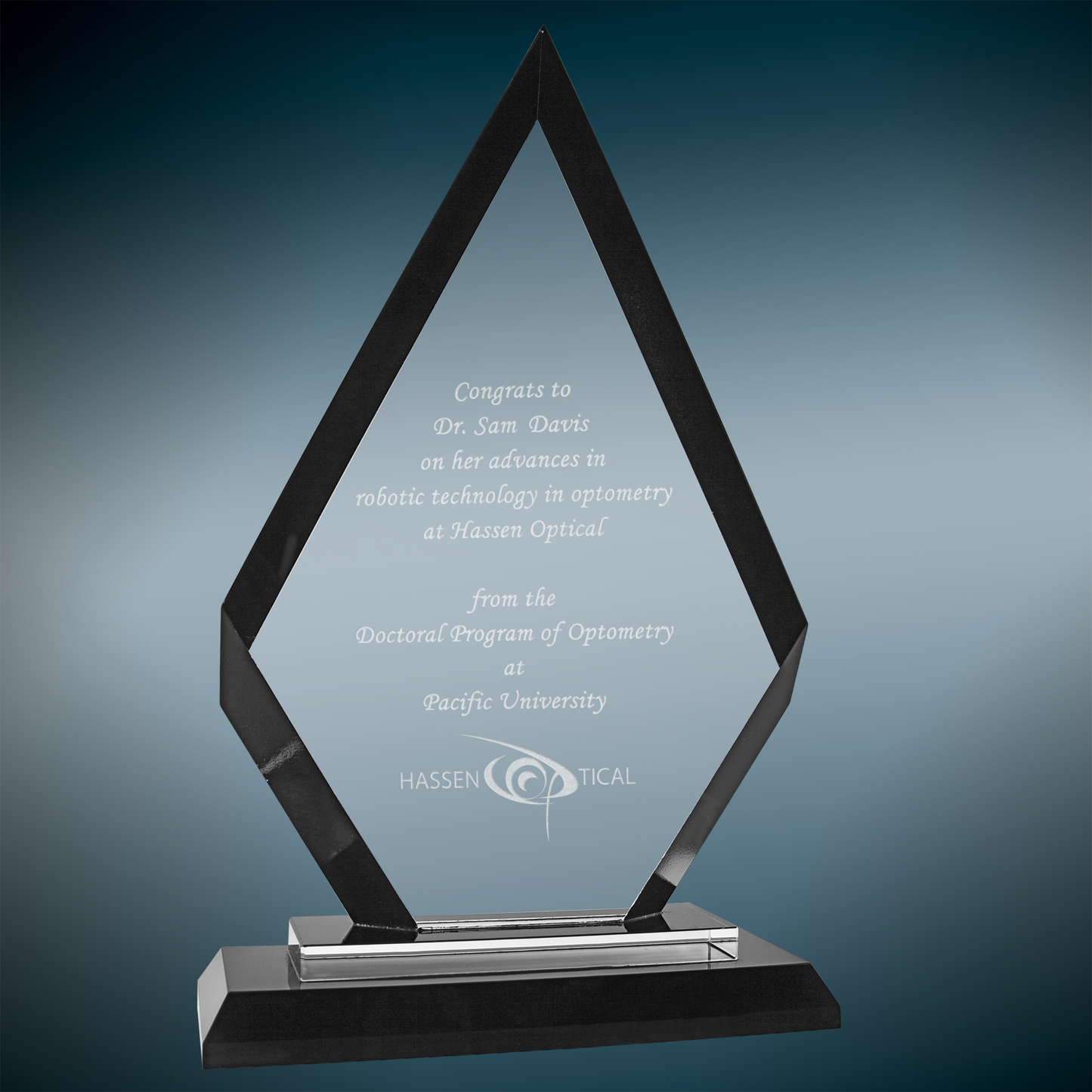 Custom Engraved Regal Glass Awards