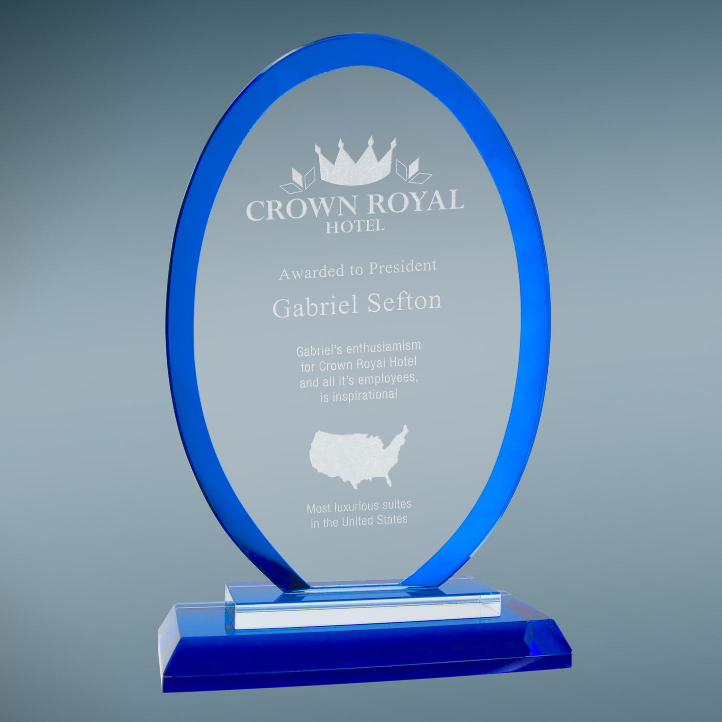 Custom Engraved Regal Glass Awards