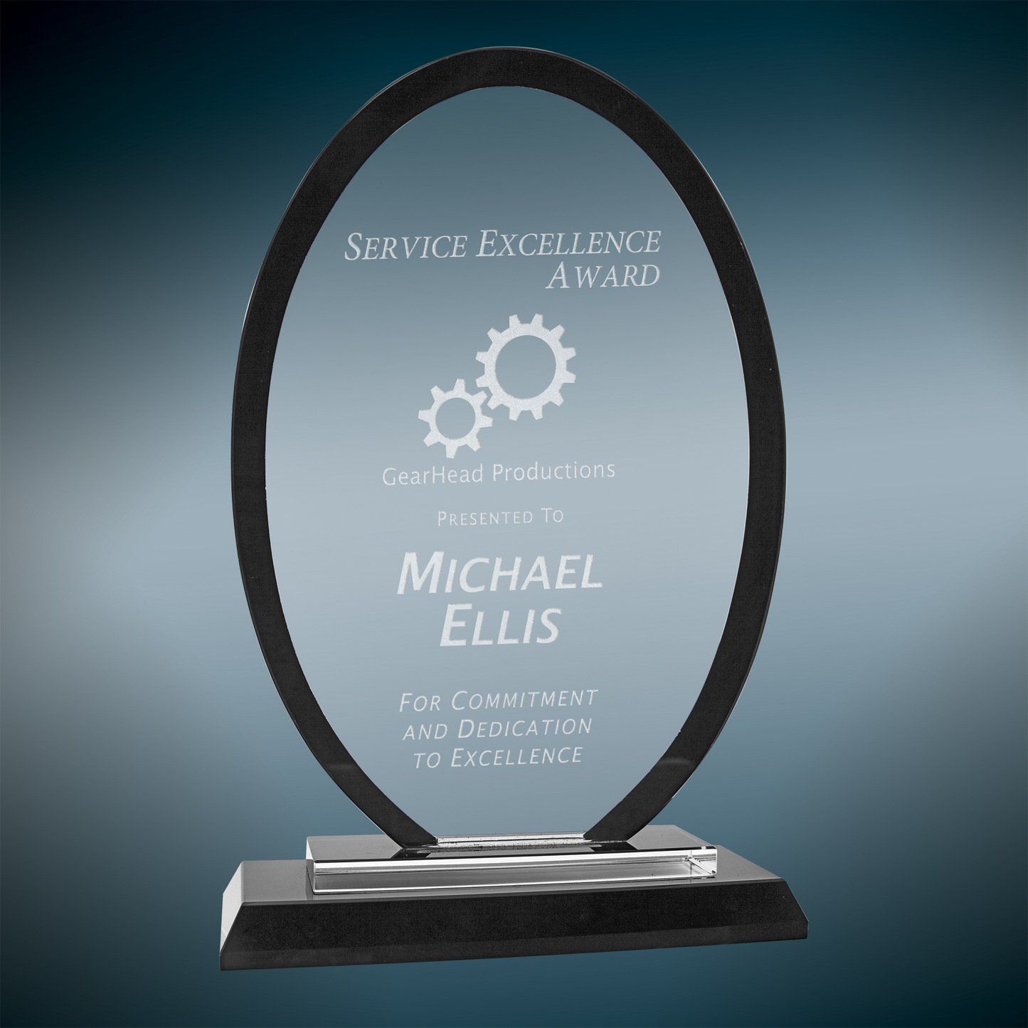 Custom Engraved Regal Glass Awards