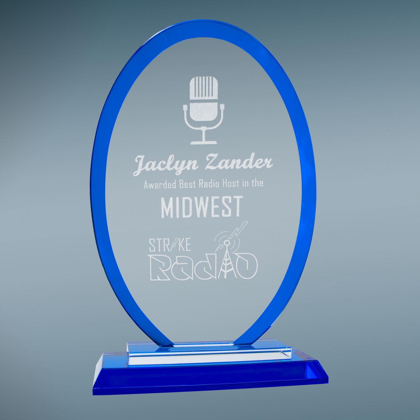 Custom Engraved Regal Glass Awards