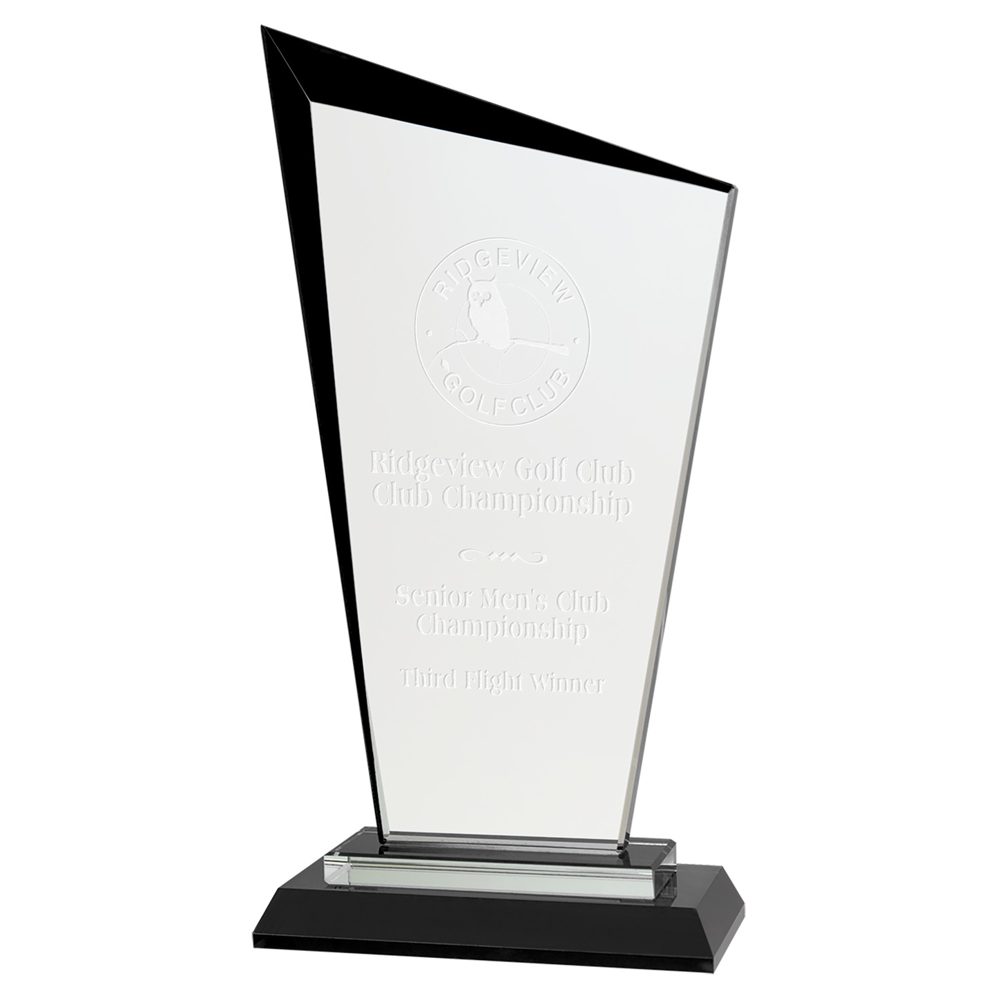 Custom Engraved Razor Glass Awards