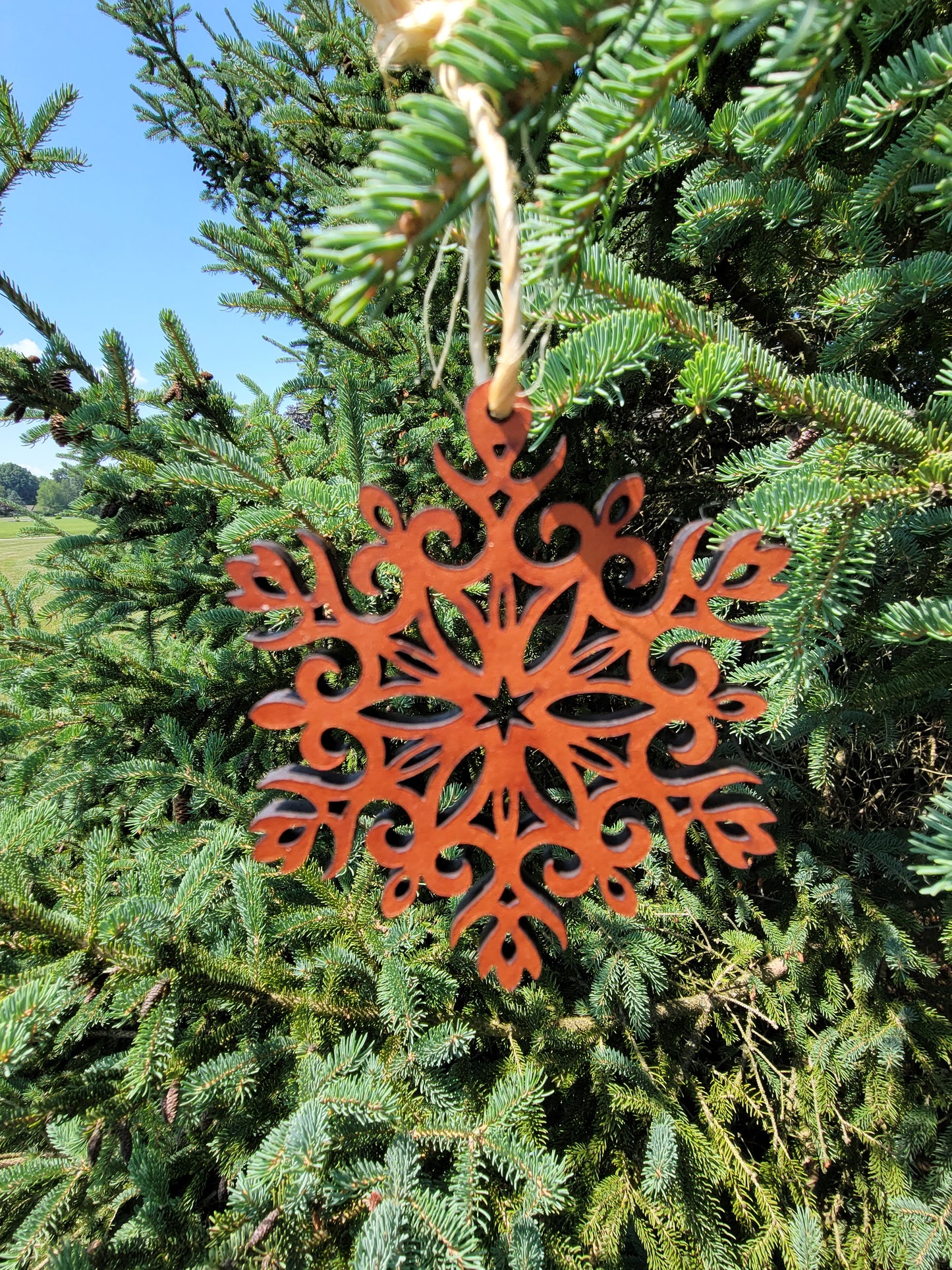 Moo-velous Fancy Snowflake Themed Christmas Ornaments