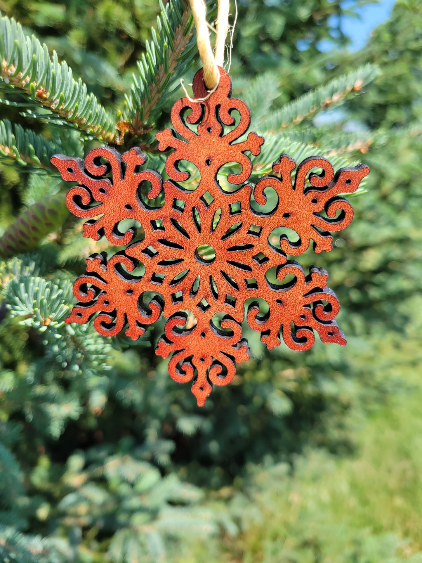 Moo-velous Fancy Snowflake Themed Christmas Ornaments