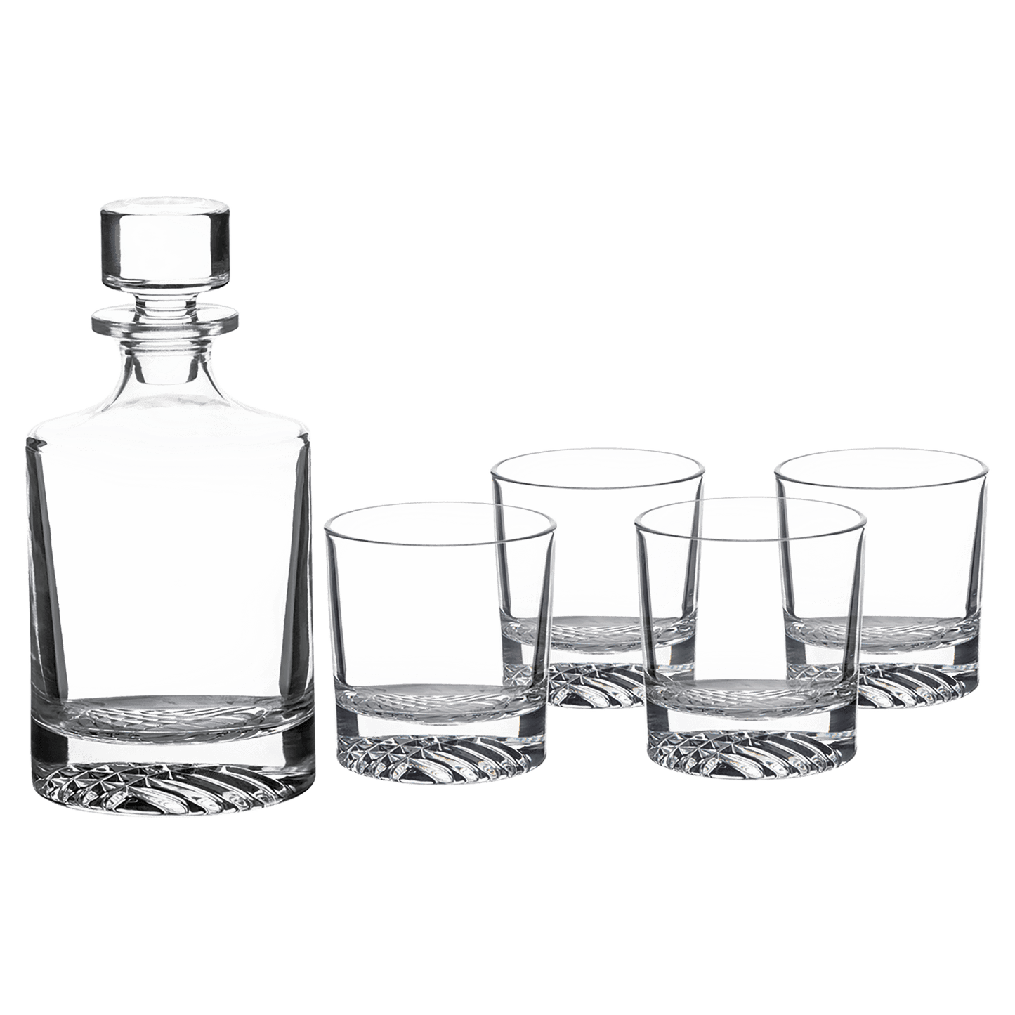 Custom Engraved Decanter Set w/ 4 Glasses and Gift Box