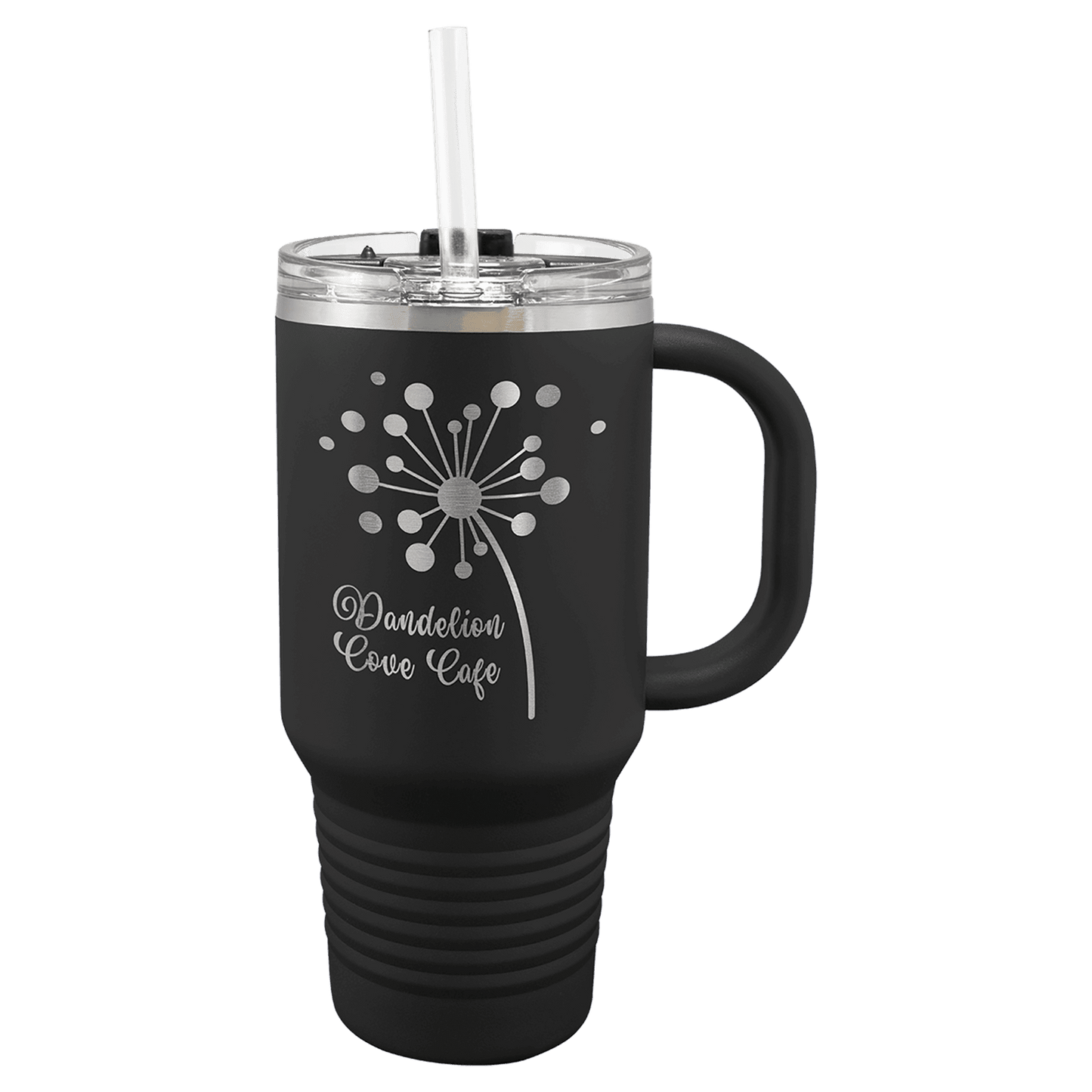 Custom Engraved 32oz Travel Mug w/Handle and Straw