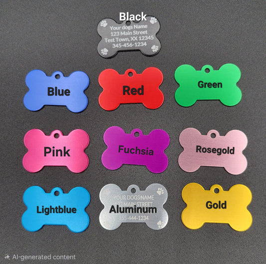 Custom Dog ID Tag (Bone Shaped)