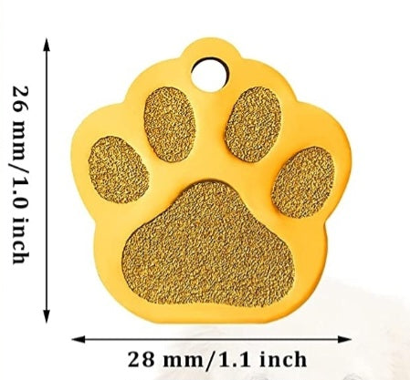 Custom Engraved Dog ID Tag (Paw Shaped)