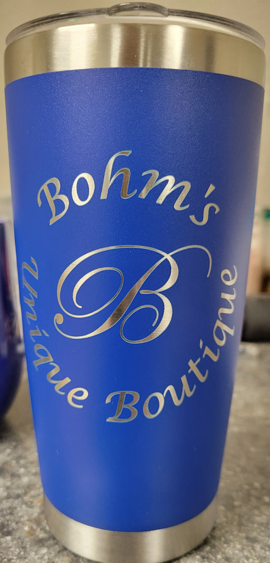 Custom Engraved Royal Blue Tumbler 19oz